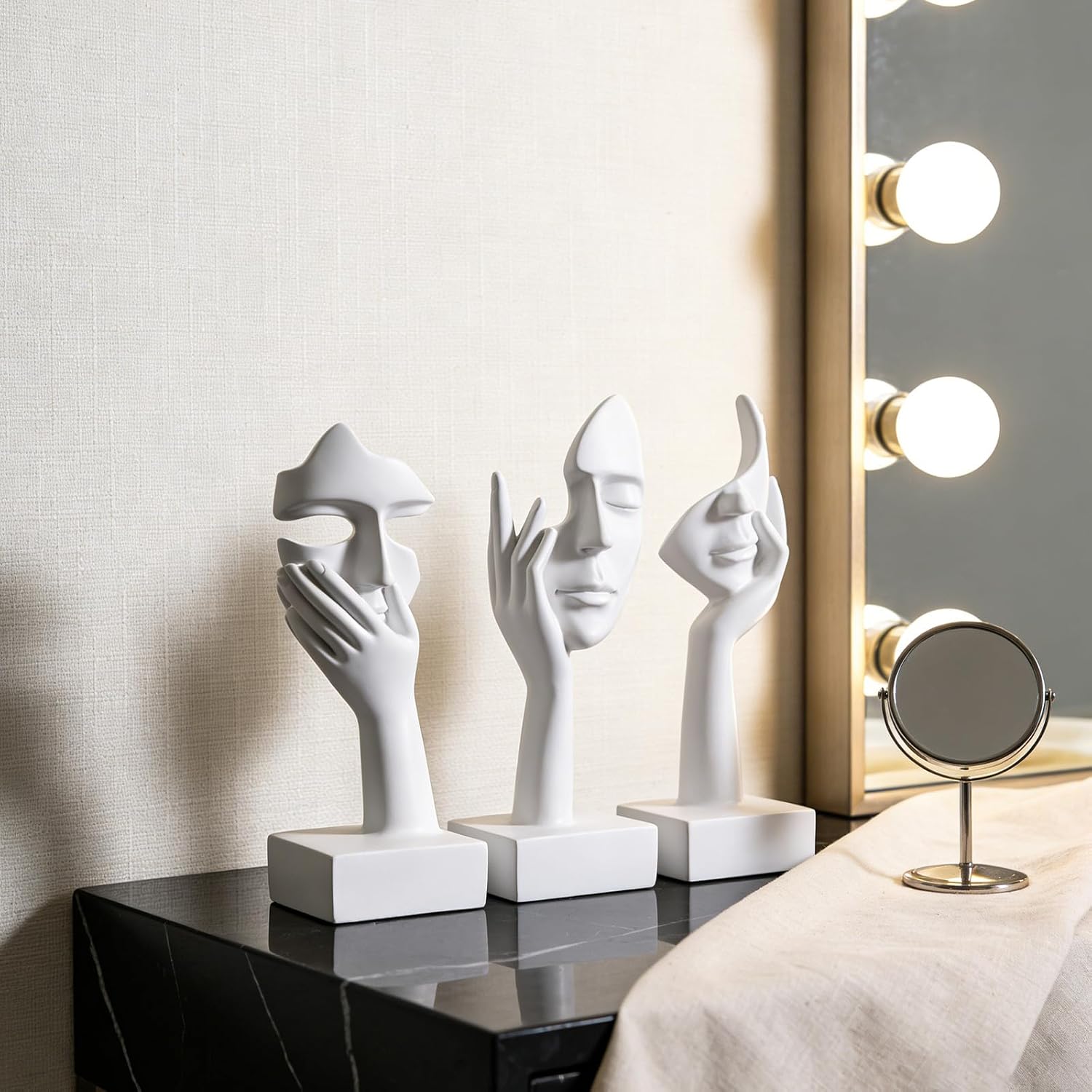Thinker Large Statue Set / White / Set of 9