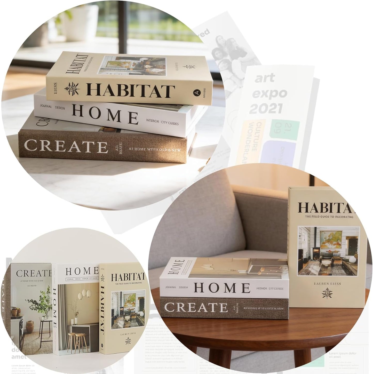Faux Decorative Books / 3-home Create Habitat / Set of 3