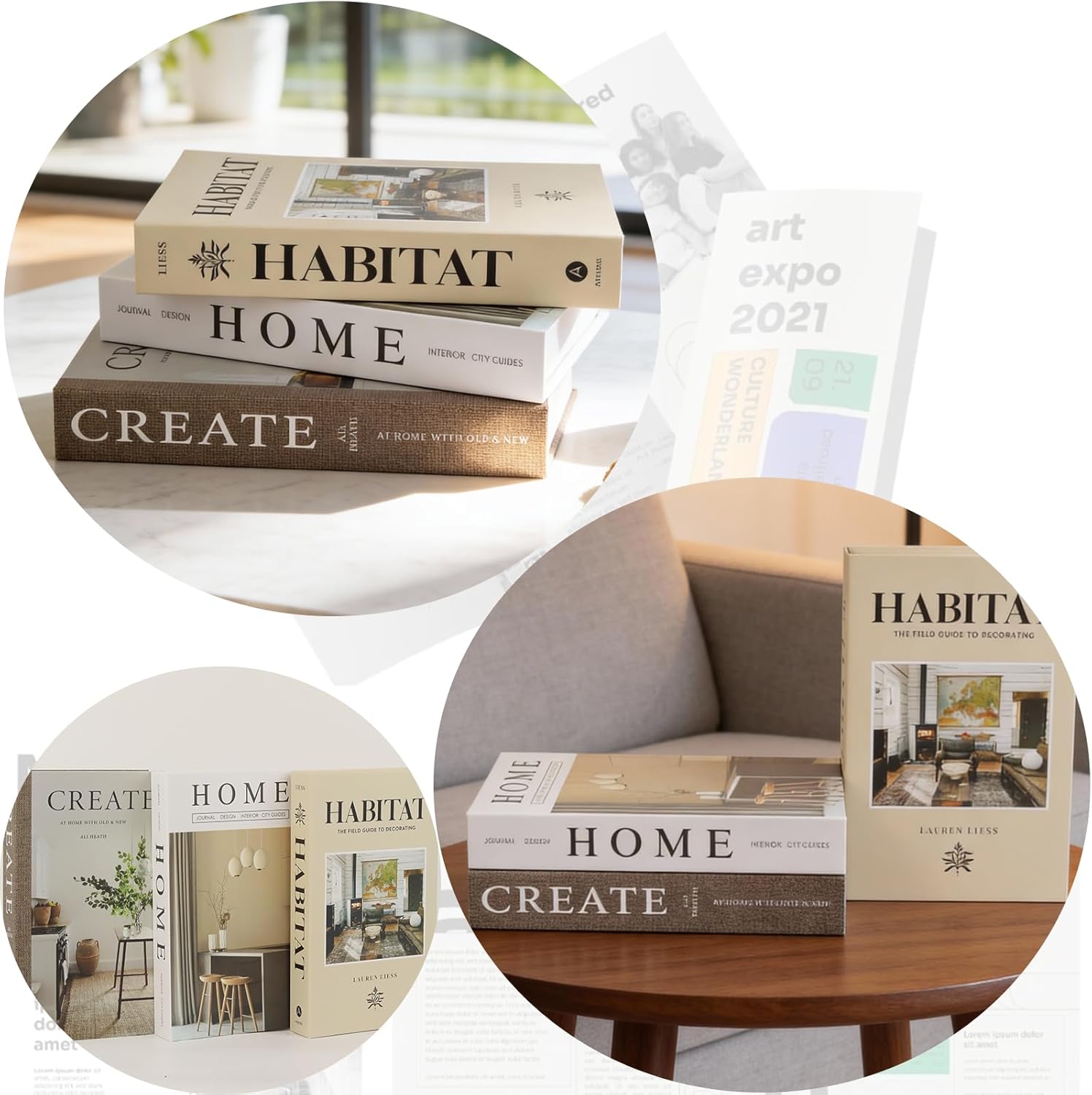 Faux Decorative Books / 3-home Create Habitat / Set of 3