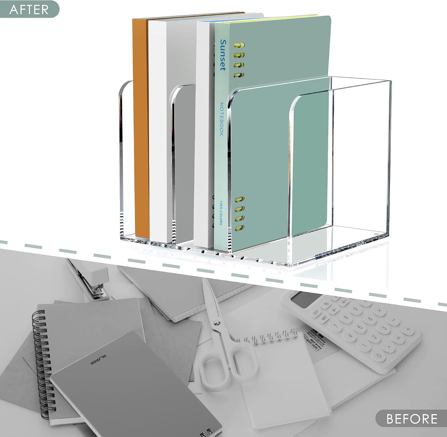 Acrylic Magazine Holder Desk Organizer Workspace Sorters / B5 File Rack / Clear
