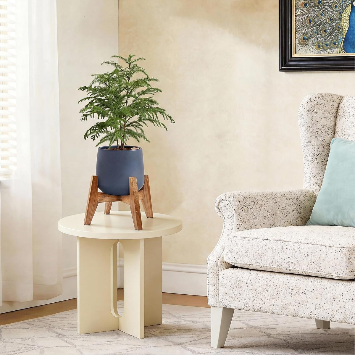 Wooden Plant Stand Indoor, Acacia Wood Mid Century Planter Stand, 2 Pack | 2 furniture-grade acacia wood plant stands