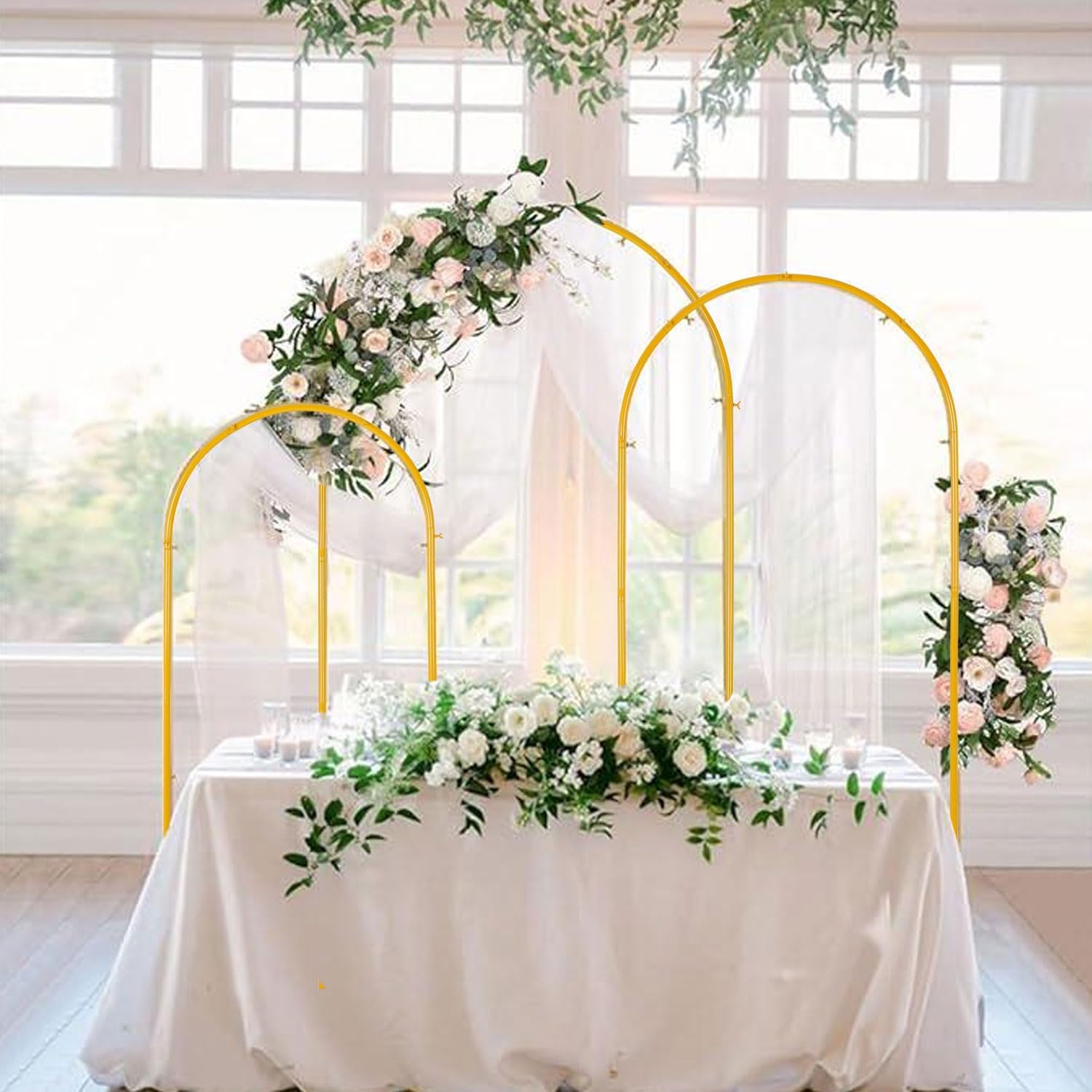 Metal Wedding Arch Backdrop Stand / 6.6ft, 5.9ft, 4.9FT Arch / Set of 3
