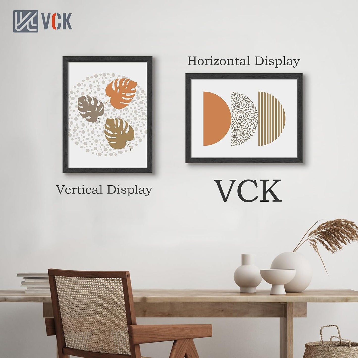 VCK 18x24 Poster Frames Set of 3, Black Woodgrain, Wall Hanging | Wide Border, Exclusive Woodgrain, Shatterproof