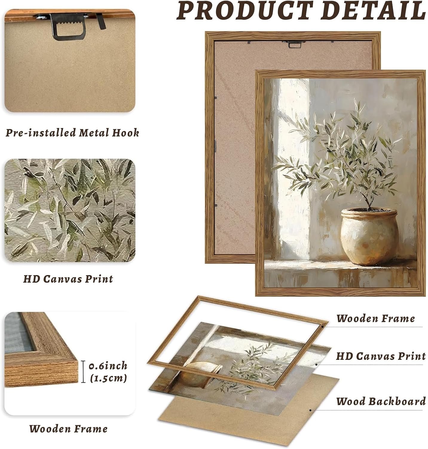Rustic Potted Plant Paintings Prints / Olive Tree / 10"L x 8"W