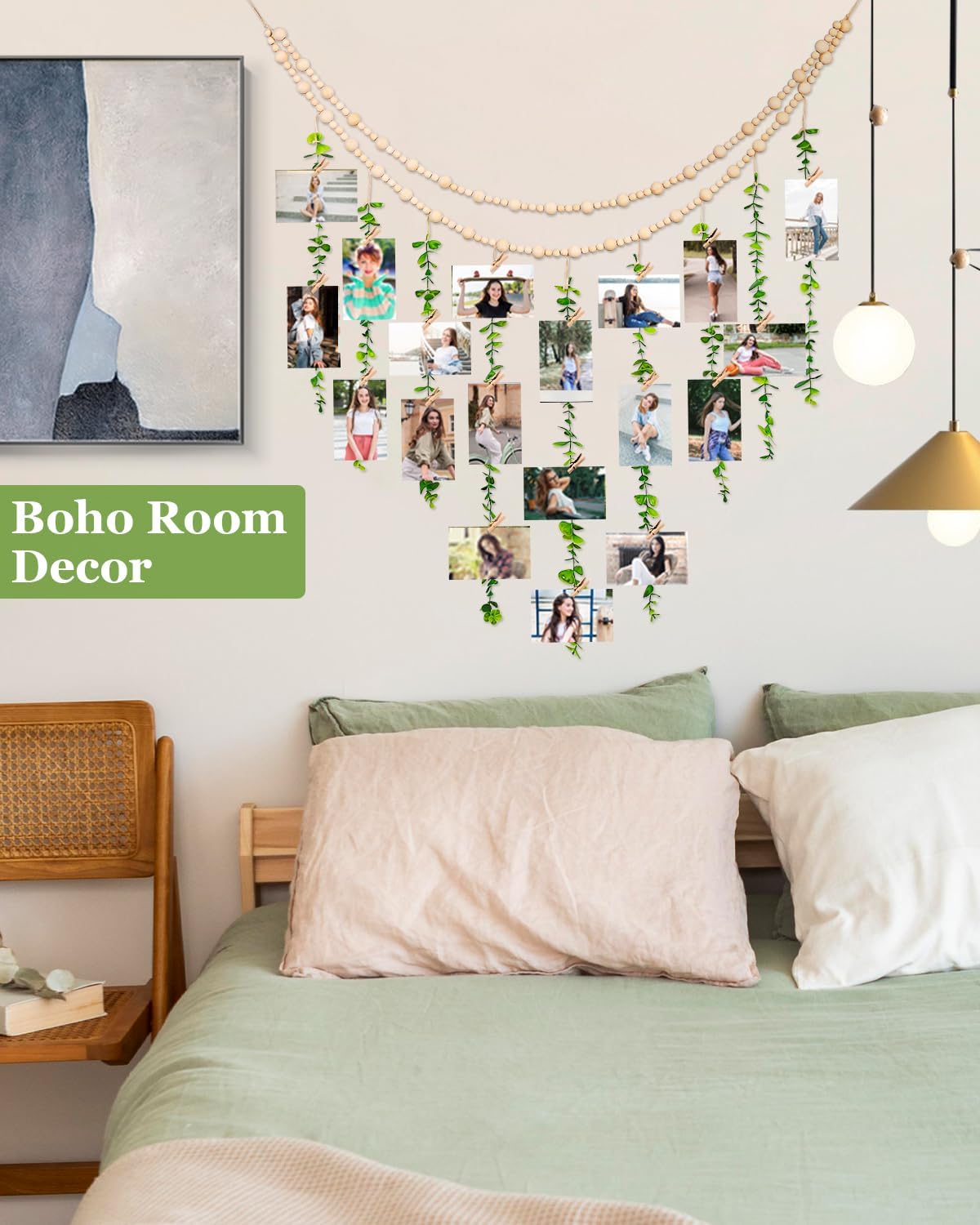 Wooden Beads Garland / Boho Wall Decor