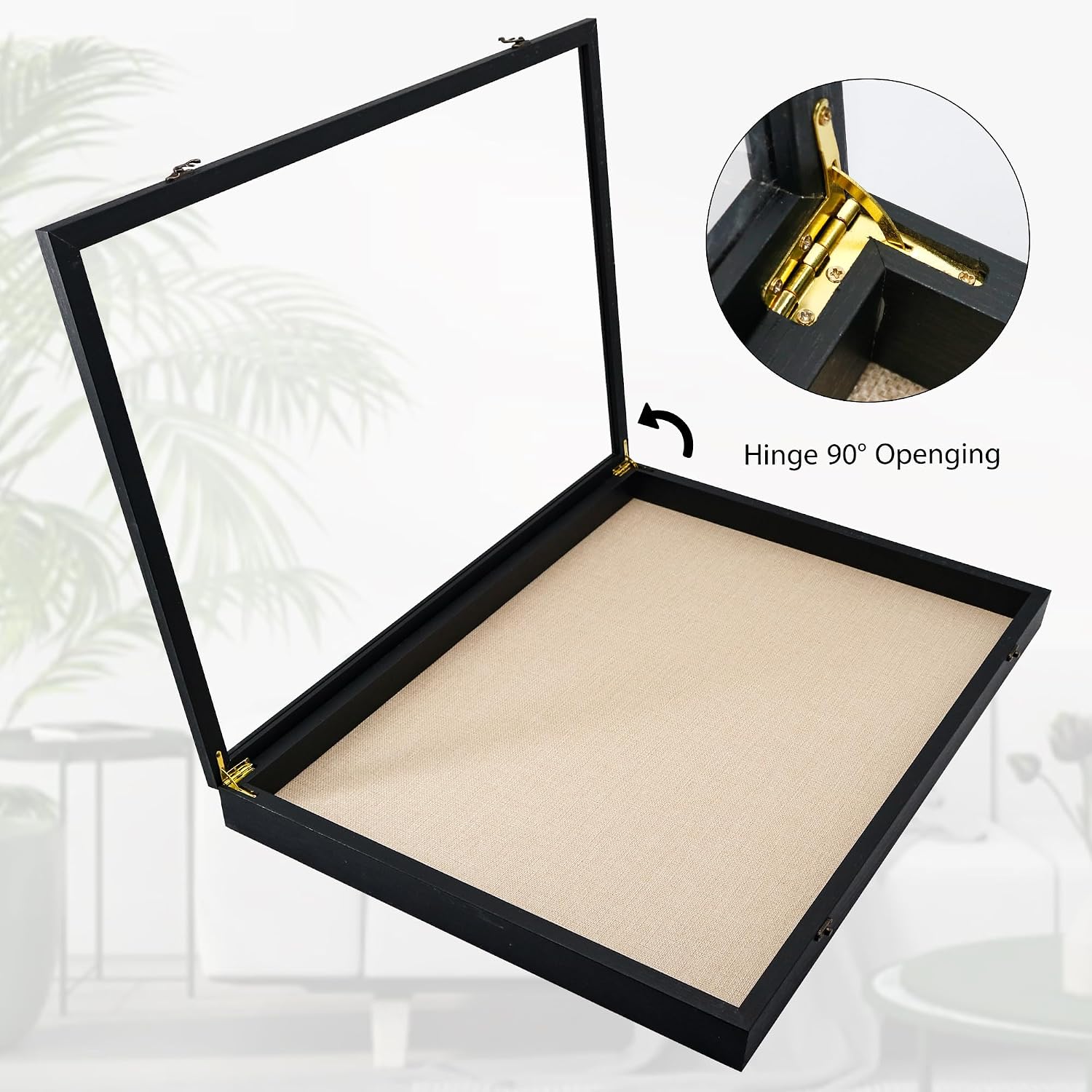 18x24 Extra Large Graduation Shadow Box Frame with Glass,Black | Large Graduation Frames Display Case with Metal Lock