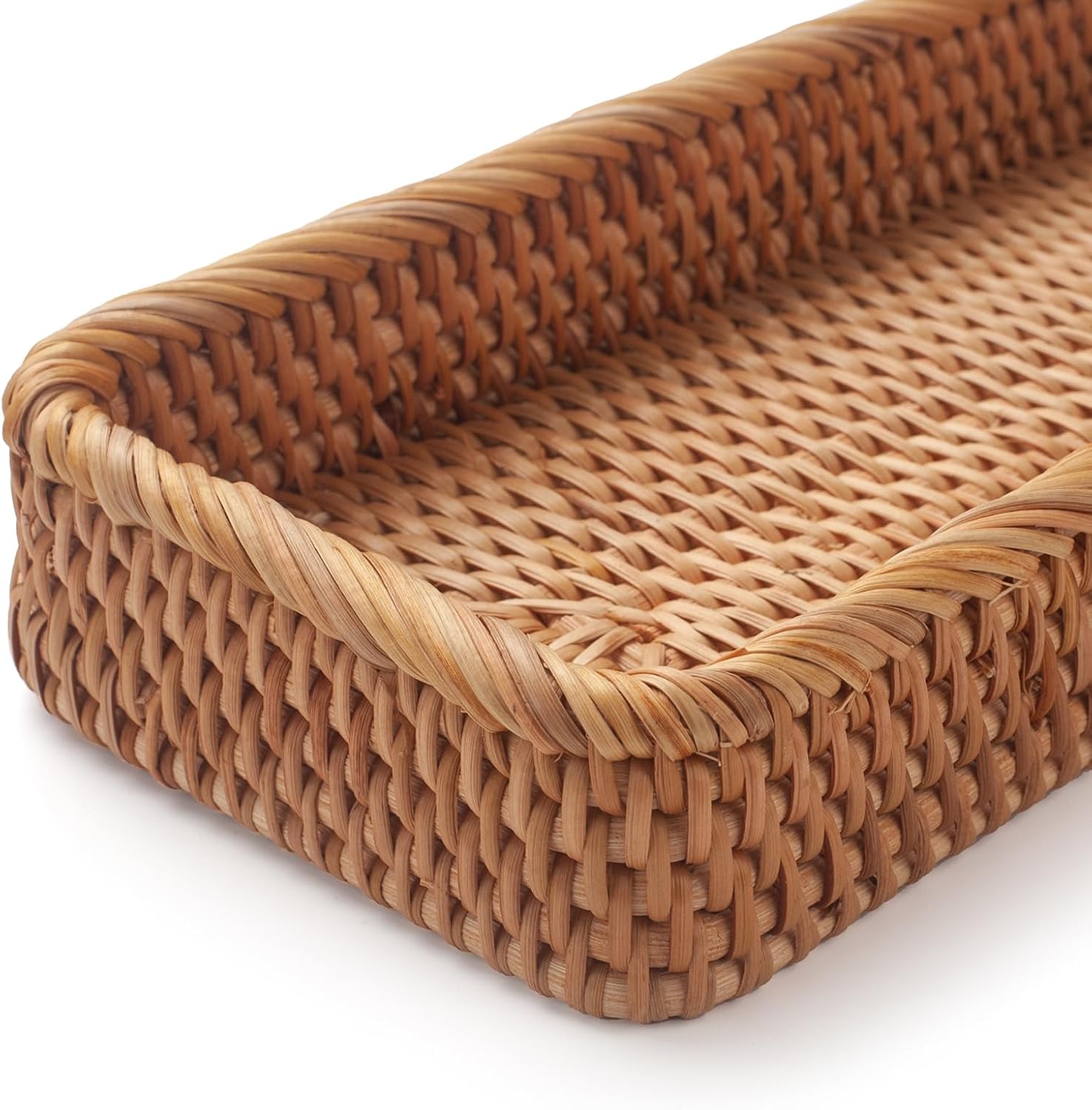 Rattan Bathroom Vanity Tray / 10.2 x 4.9 x 1.6 / Natural