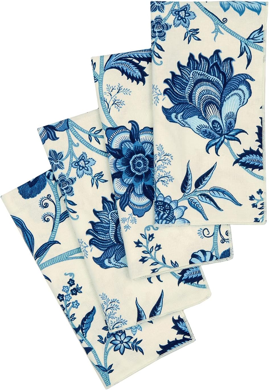 Cloth Napkins for Wedding Reception, Table Decor Linens, Blue Floral Fabric, Use with Tablecloth for Tablescapes