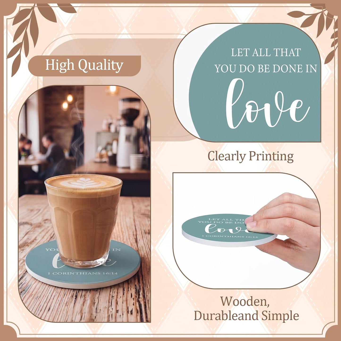 Holder Drink Coaster / Boho / Set of 6