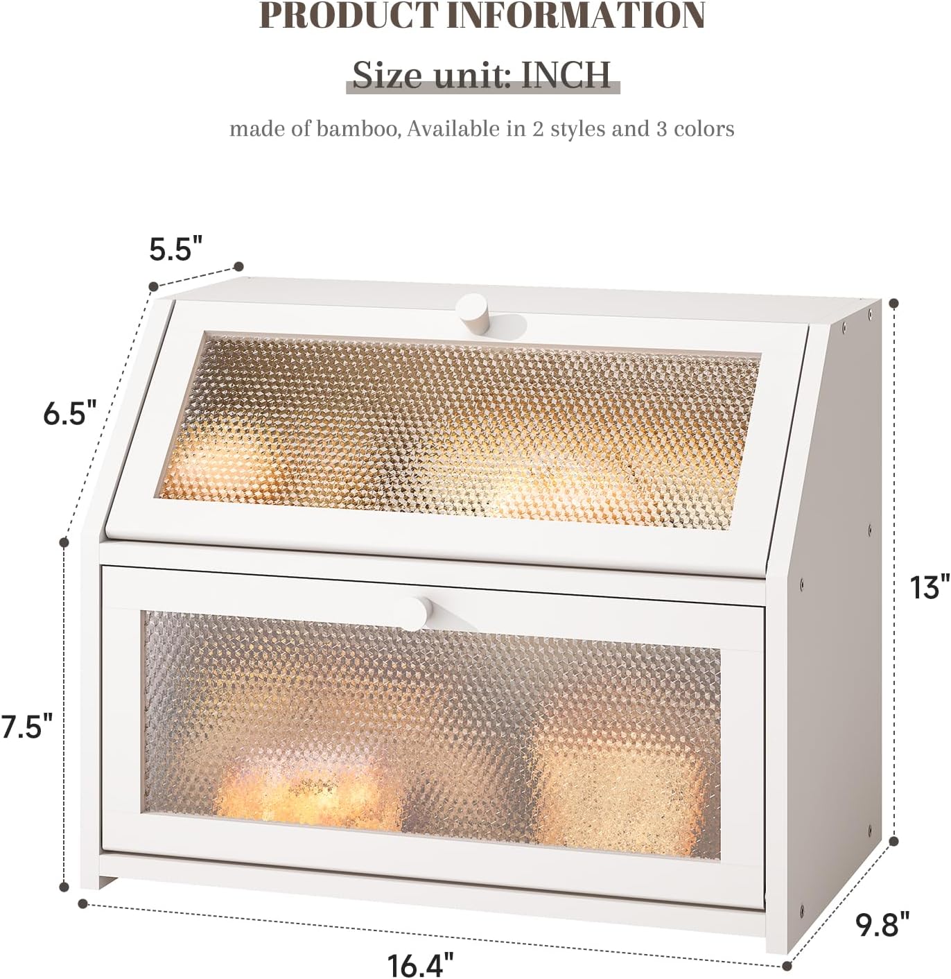 STDDRE Bread Box for Kitchen Countertop Bin Double Layer Bread Box Storage Container Extra Large Capacity Farmhouse