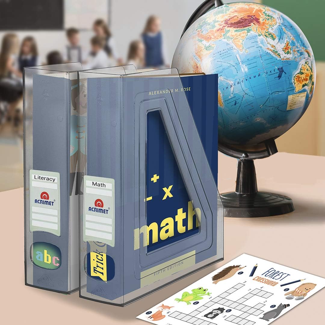Acrimet Magazine File Holder, Vertical Desk Organizer, Clear, 2 Pack | Durable Plastic, Office & Home Use, Rack Design