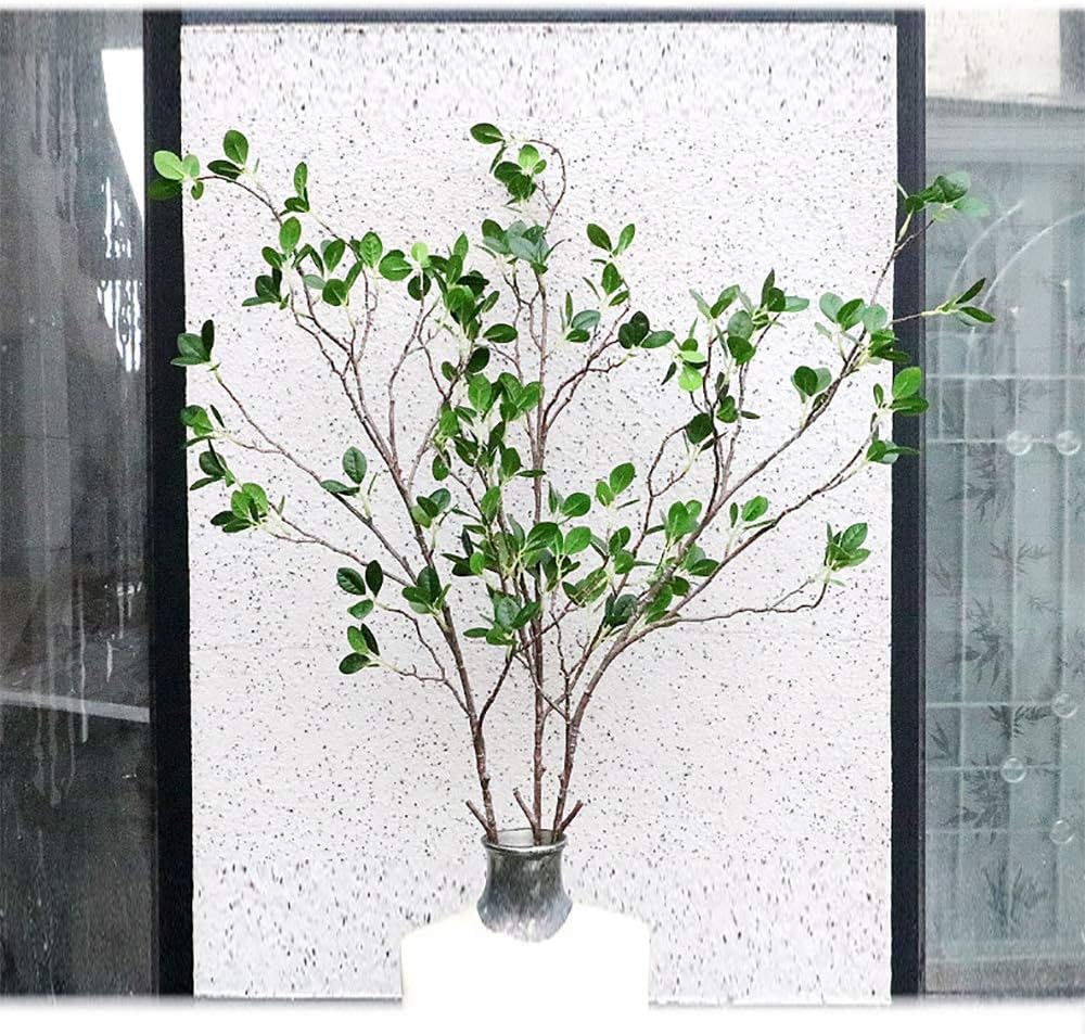 43" Artificial Greenery Stems Plants Faux Leaf Eucalytus Branches Ficus Twig Fern / Green / Set of 4