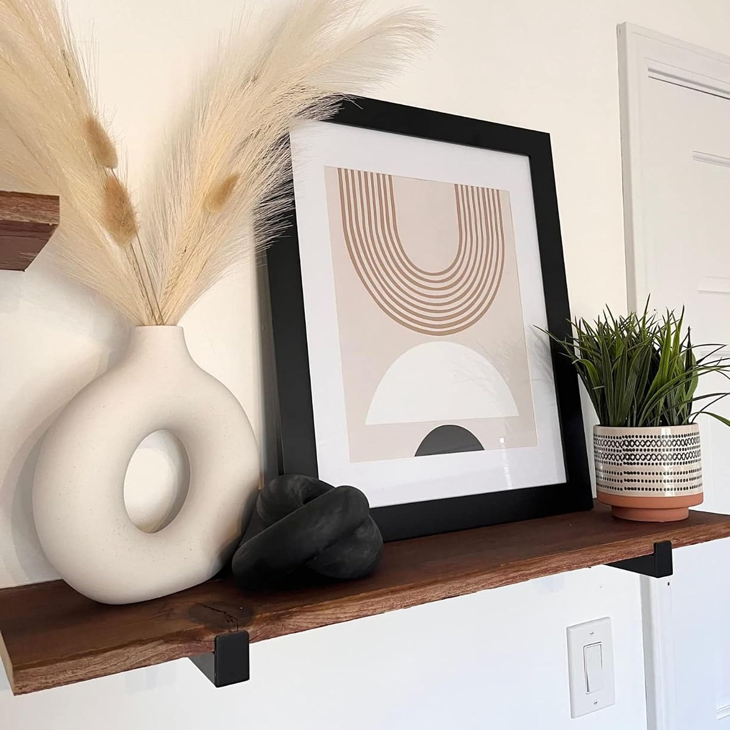 Modern Farmhouse Bookshelf Decorative Objects / Black