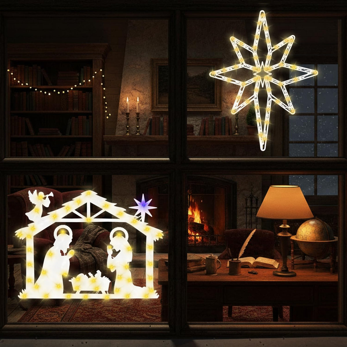 TRWYMZ 17" Christmas Window Silhouette Lights Decorations