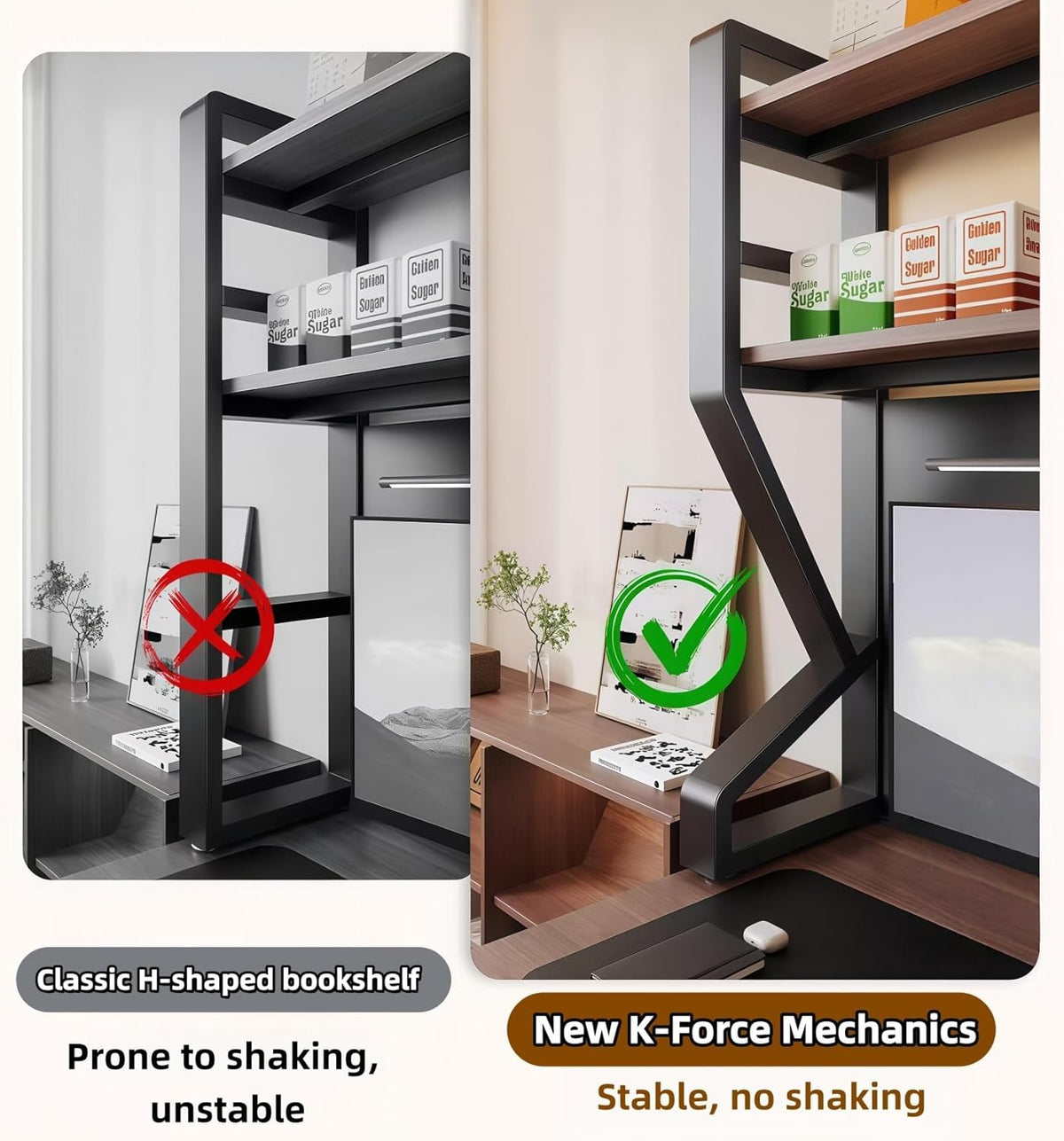 Desktop Bookshelf, Multi-Size pegboard Storage Organizer Rack, Dorm Desk Shelf, Desk Hutch, Desk top Storage Rack
