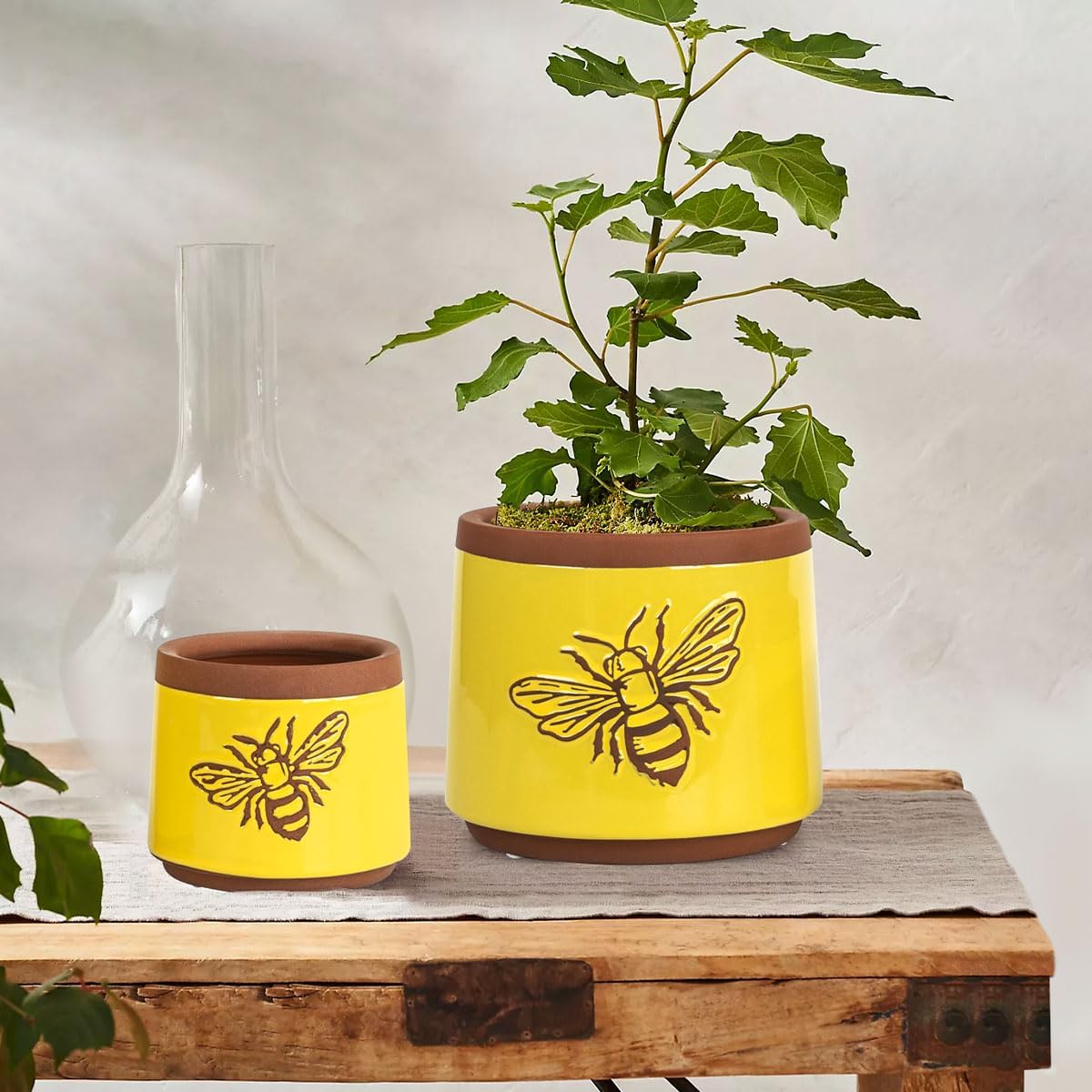 YBX Terracotta Pots / 6+4 Inch / Yellow