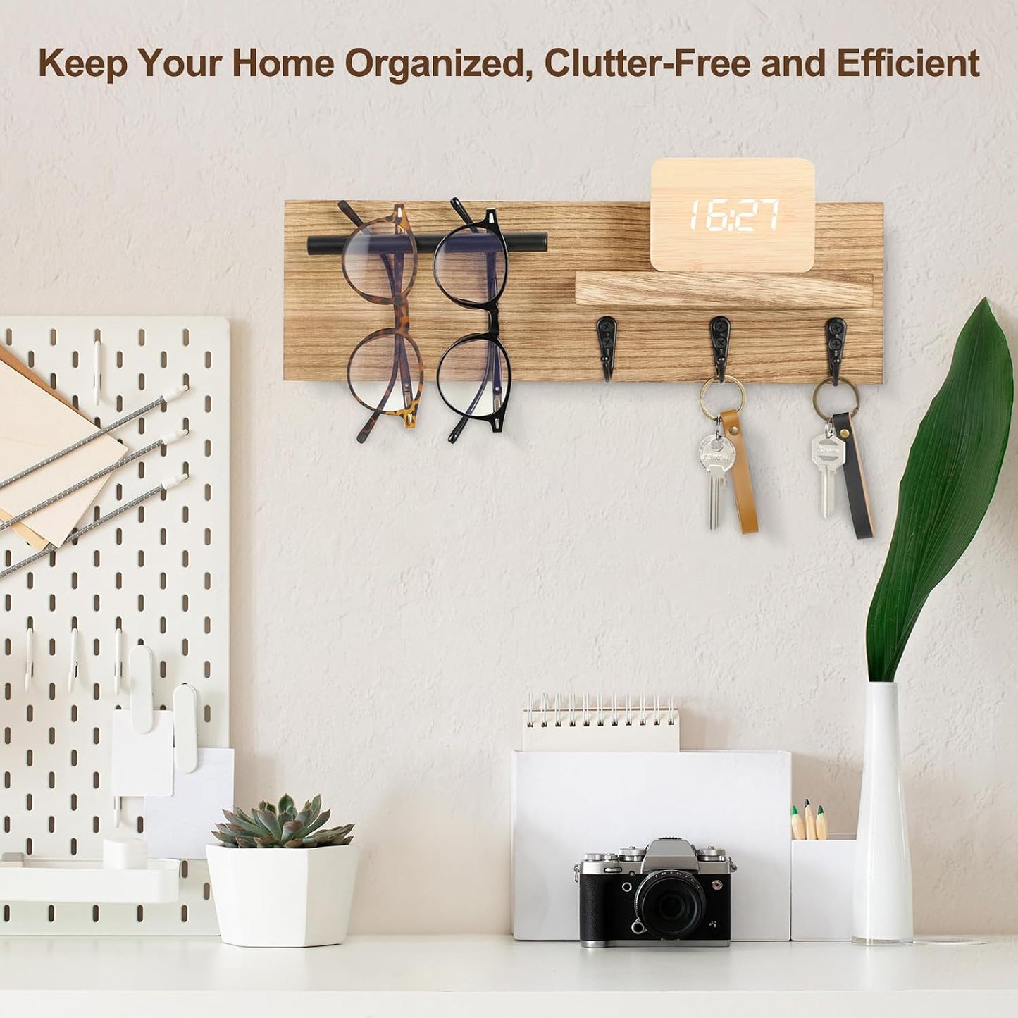 3 Hooks / Key Holder / Wood