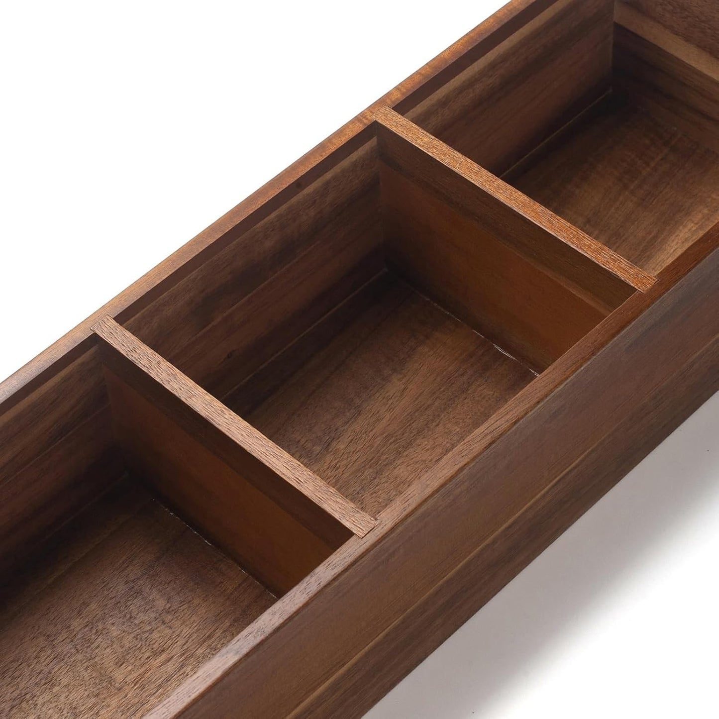 Wood Bathroom Basket / 16.5 x 5.5 x 3.5
