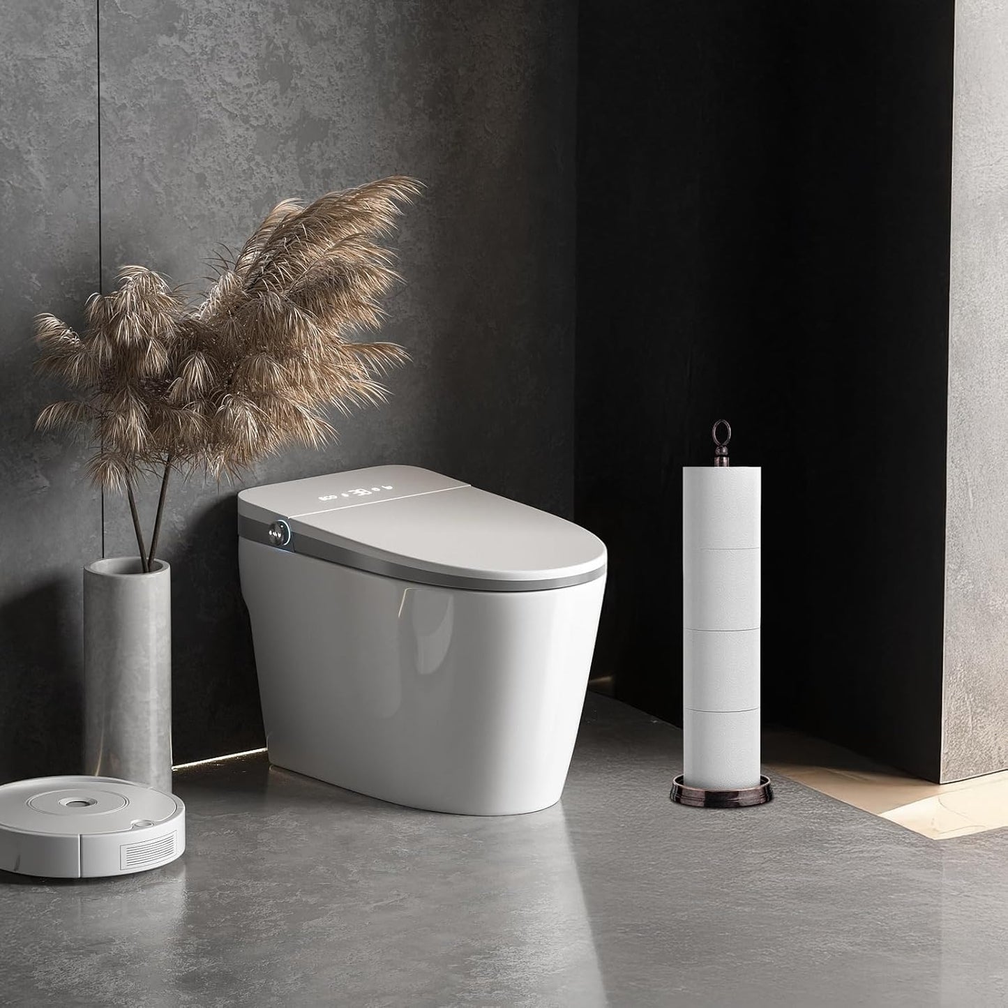 ROLABAM Heavy Weighted Toilet Paper Holder (with Reserve Function) Free Standing Toilet Paper Storage，Spare Toilet