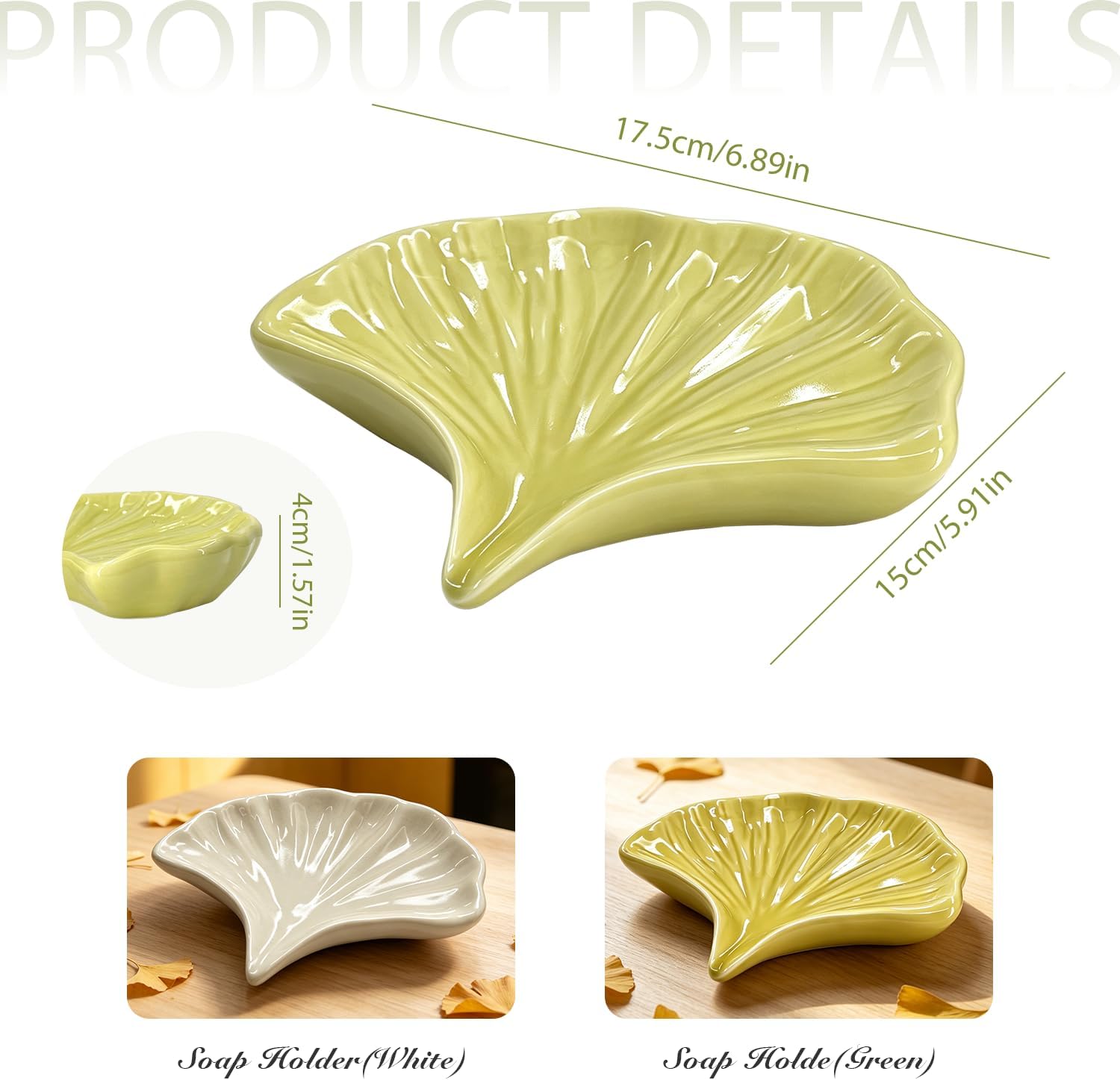 Ceramic Soap Holder / Green