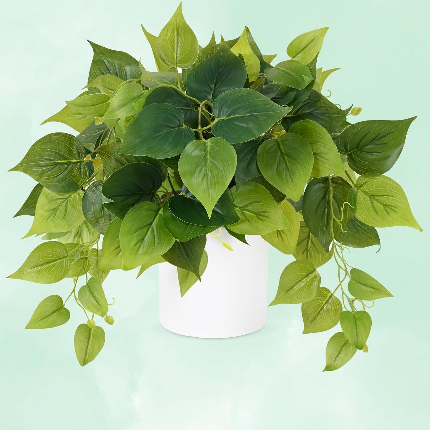 Faux Plants Indoor / White Ceramic Pot