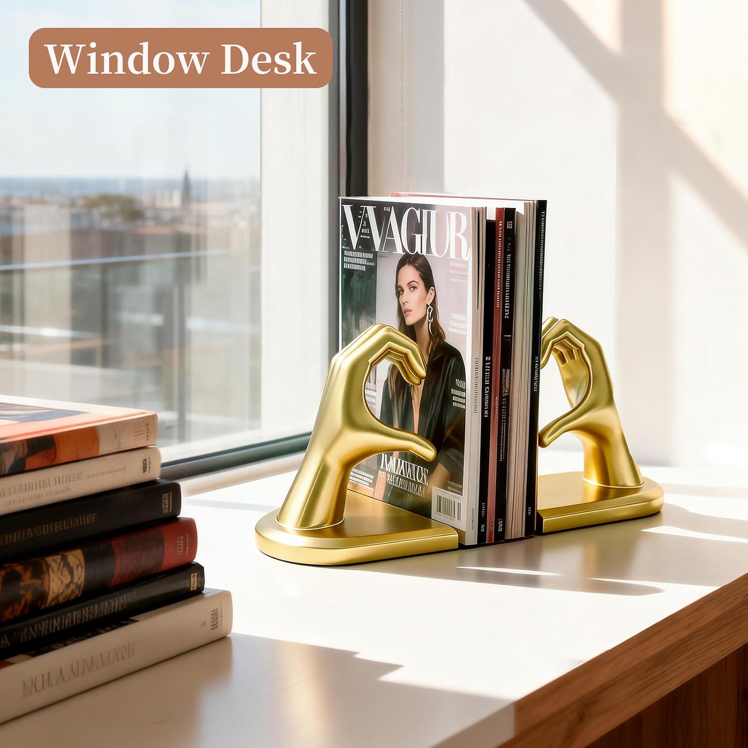 Bookends / Non-Skid Bookend / Medium / Golden / Gold