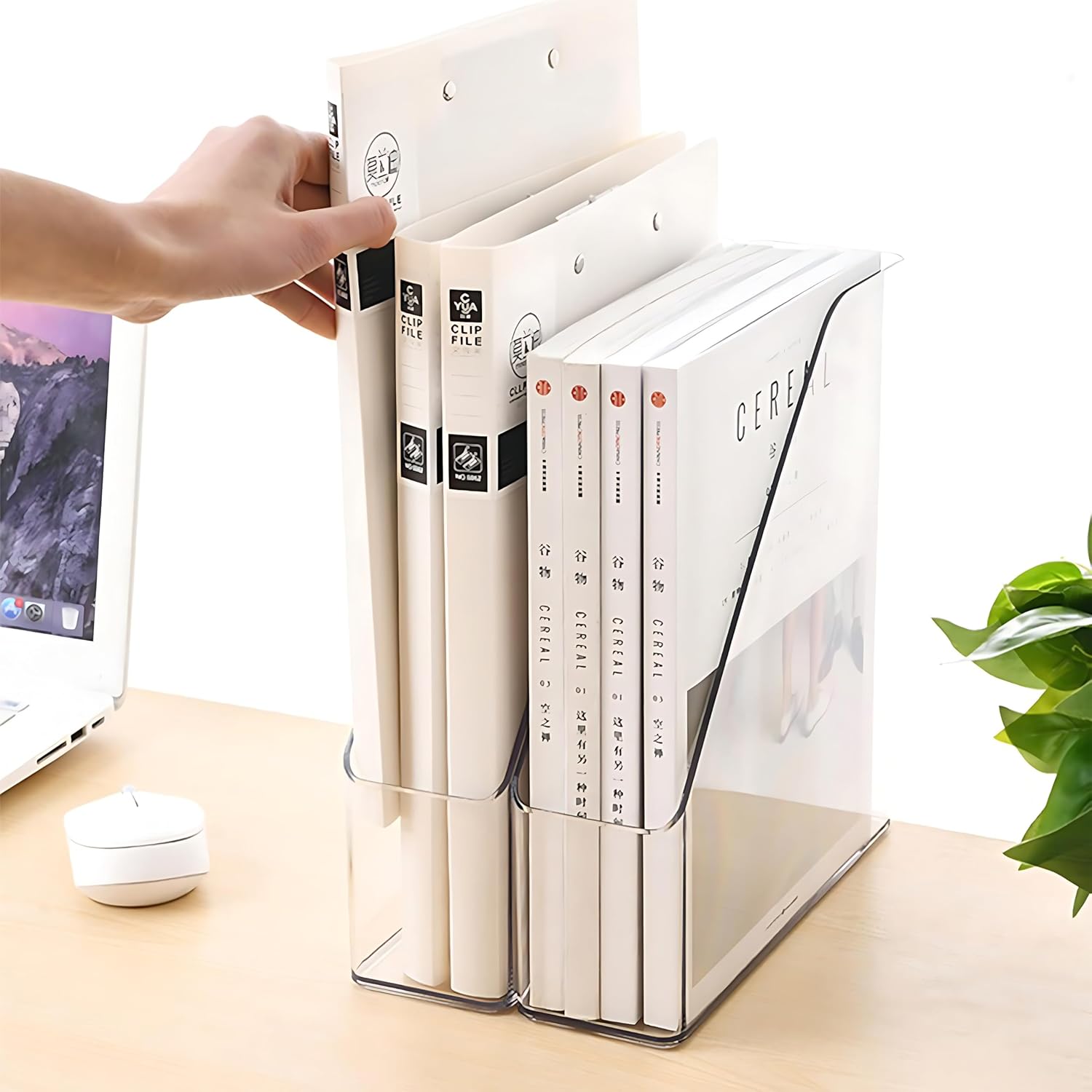 Acrylic Vertical Magazine File Holders / Clear / Set of 2