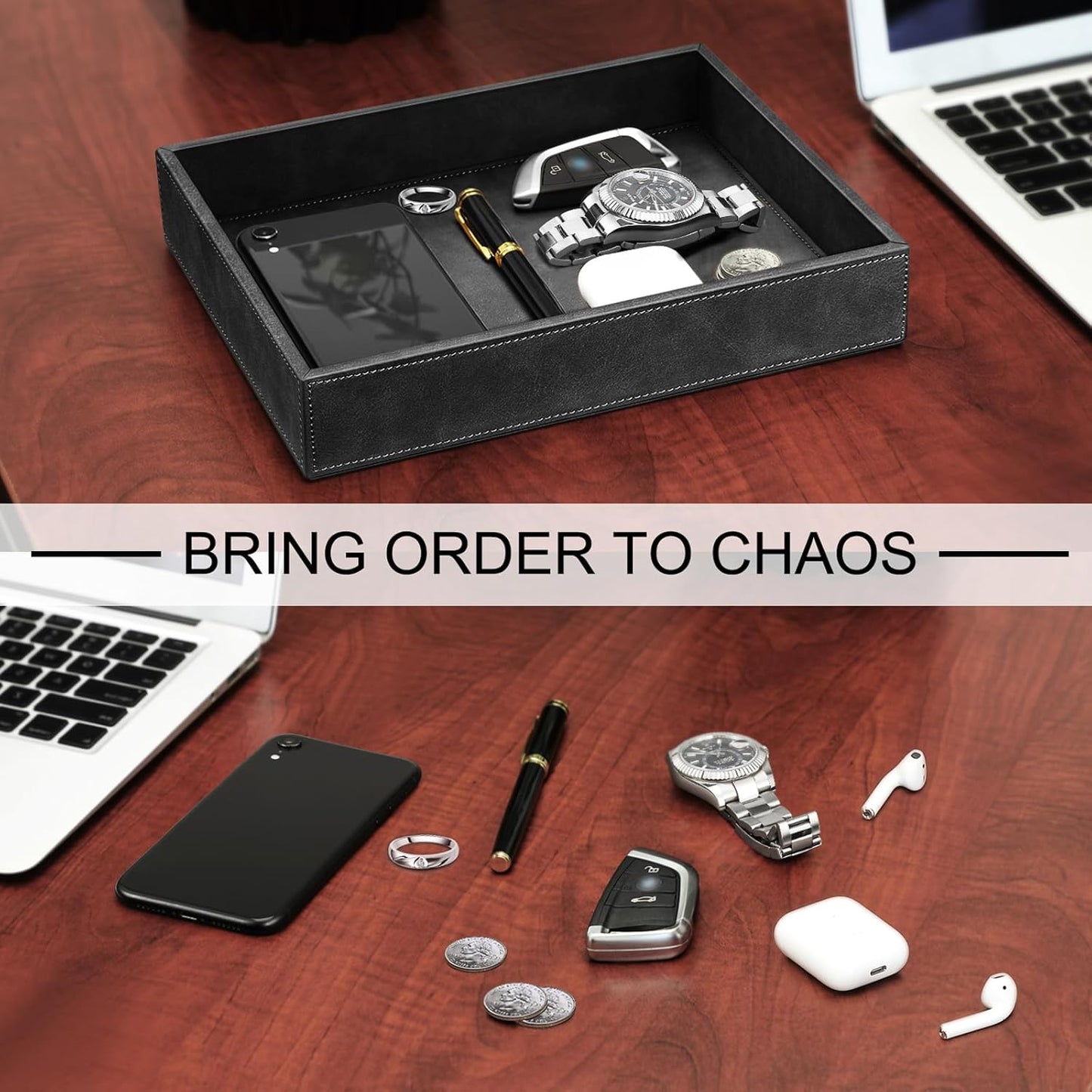 Valet Tray Desk Organizer / *black