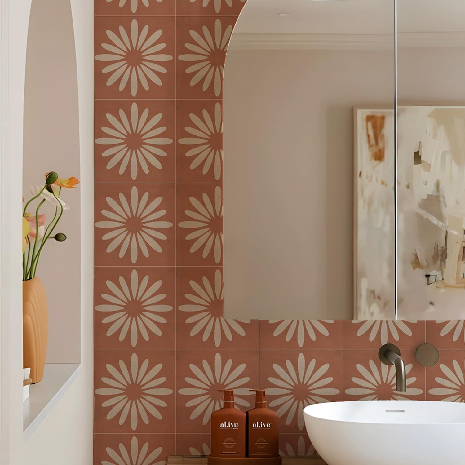 in- Bohemian Peel and Stick Tiles Floor Wall Sticker Self-Adhesive Tile / 7.87 x 7.87 / Set of 10