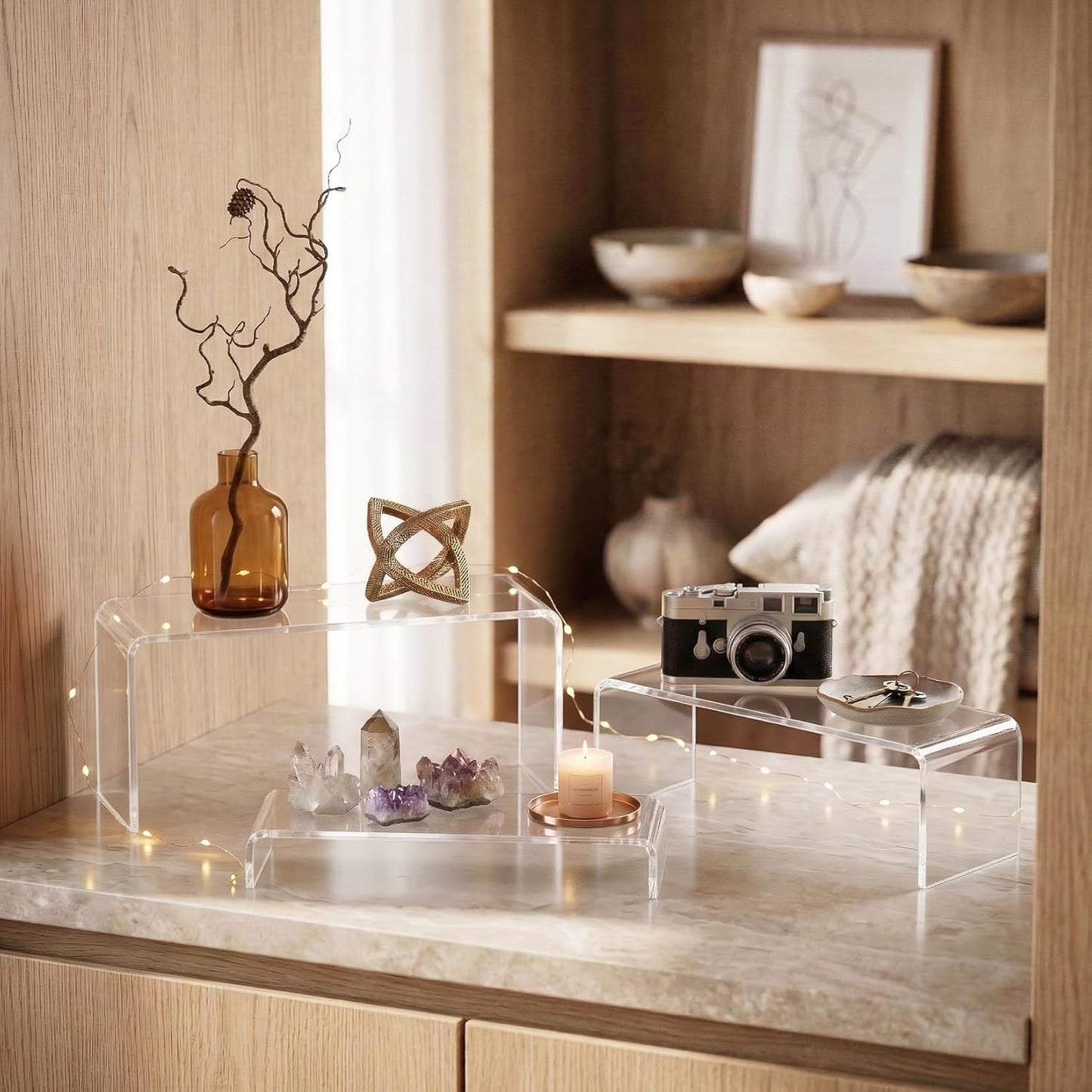 Display Stand Shelf for Figure / Clear / Set of 6