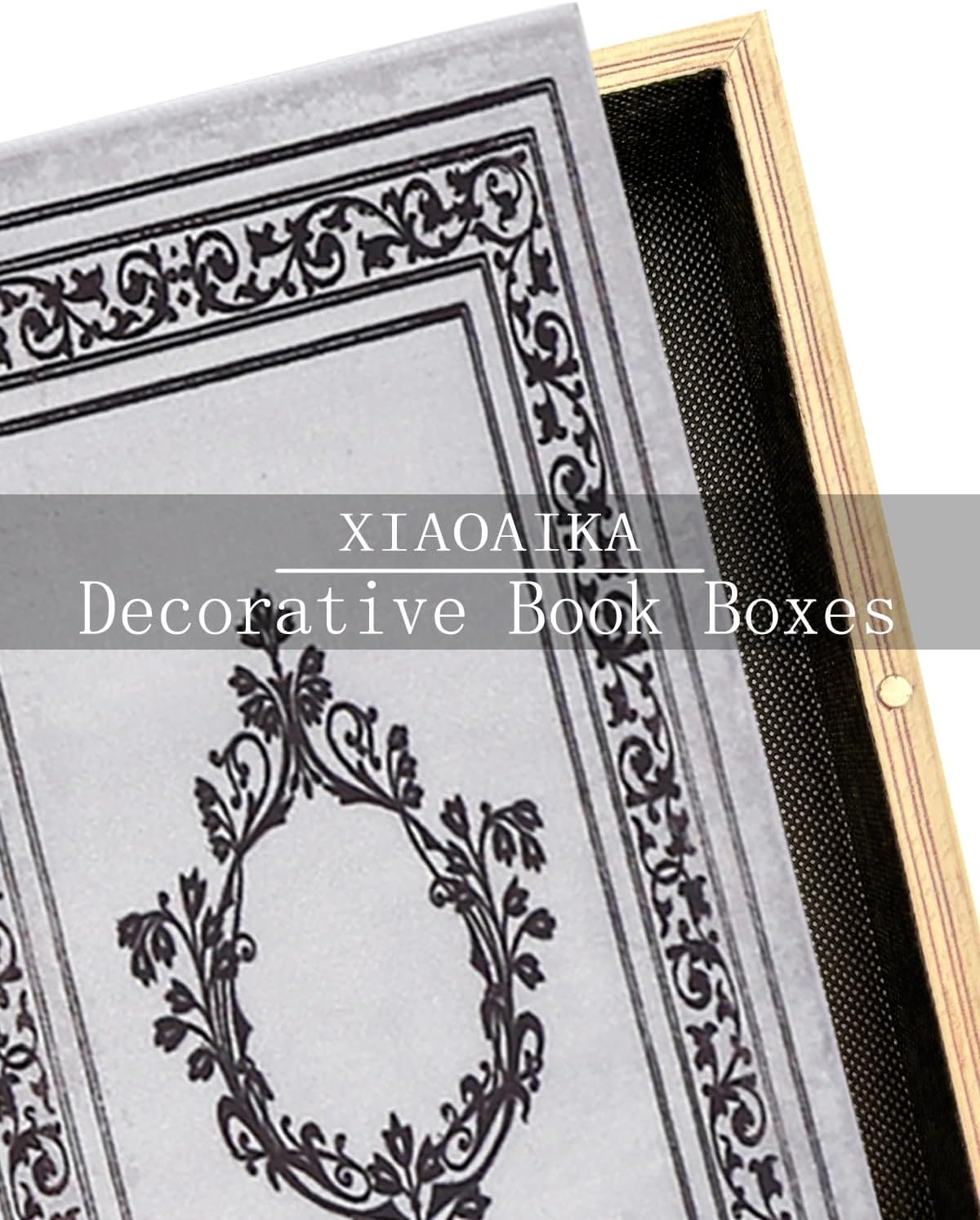 Vintage Faux Book Boxes / 2 x Grey / Set of 2