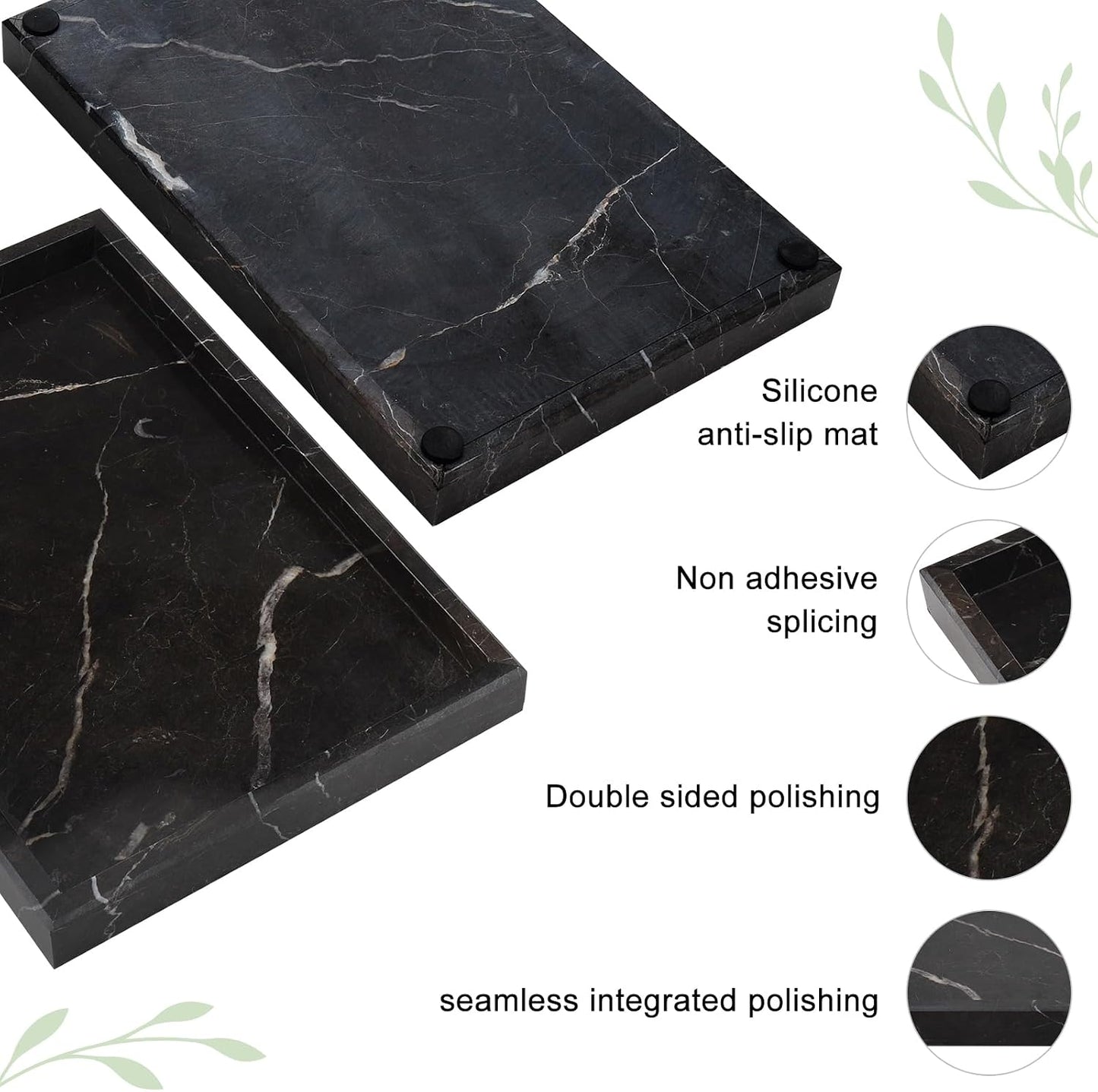 Marble Tray / Stone Trays / Brown / 12 x 8