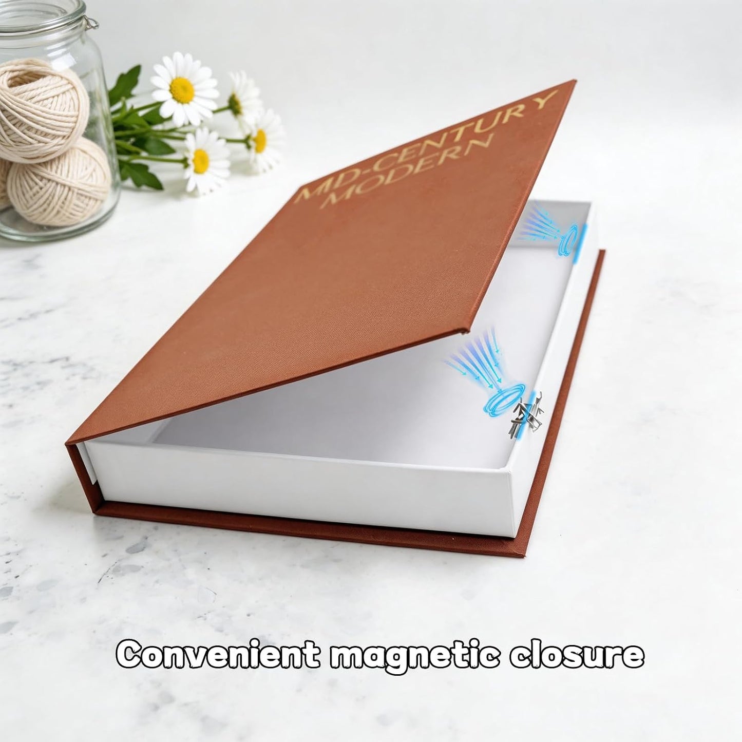 Storage Tray / Decorative Books / Brown+white / Set of 2