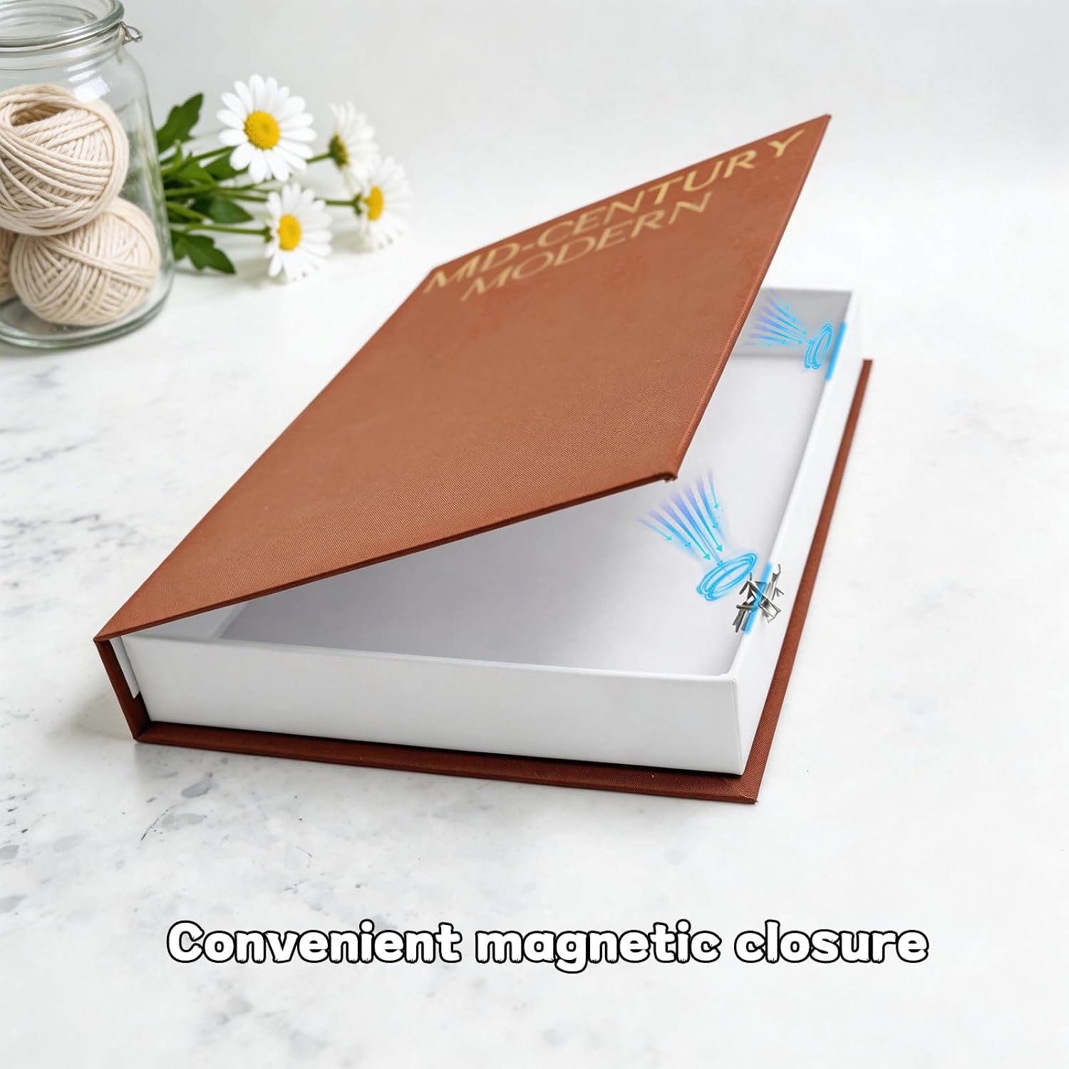 Storage Tray / Decorative Books / Brown+white / Set of 2