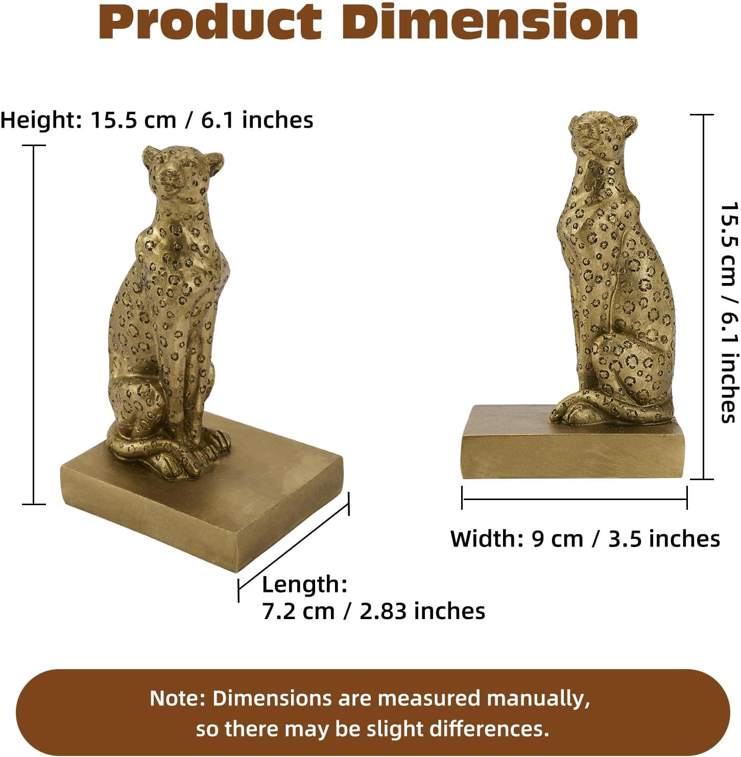 Book Ends / Gold Cheetah Bookends / Cheetah Bookends Gold