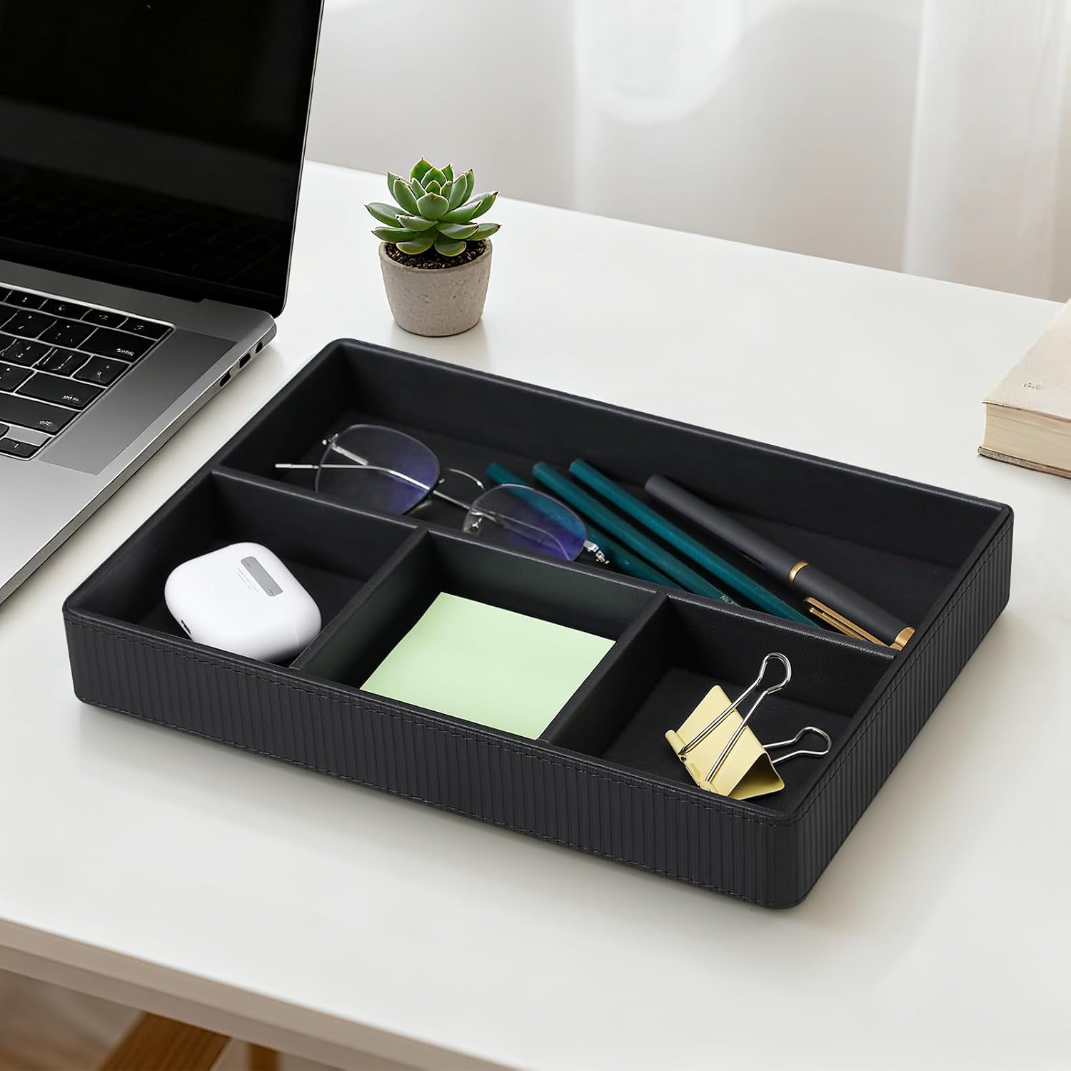 PU Leather Valet Tray / Black