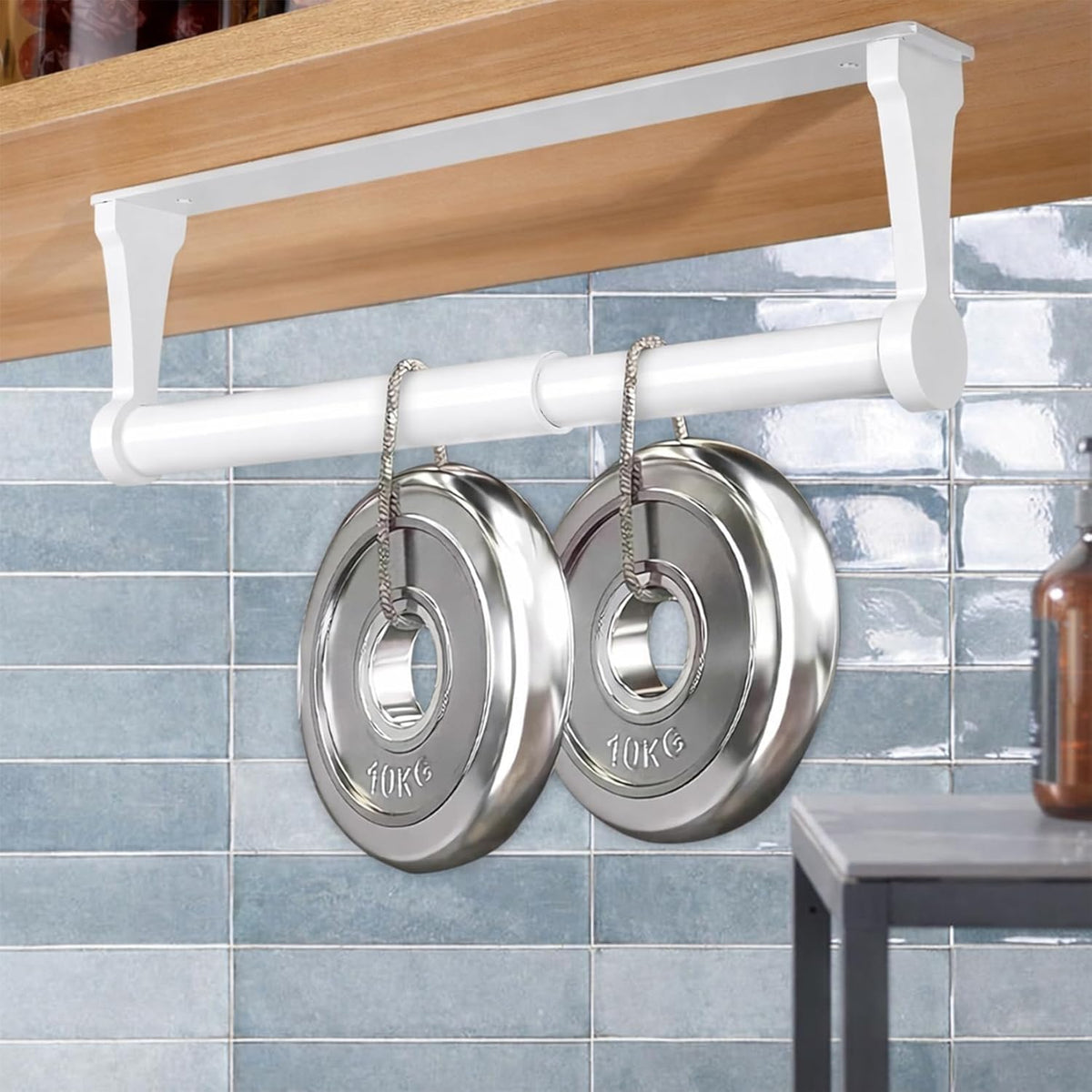 MONEER Kitchen Roll Holder Under Cabinet, Paper Towel Holder, Aluminum Alloy Kitchen Towel Holders, Self Adhesive
