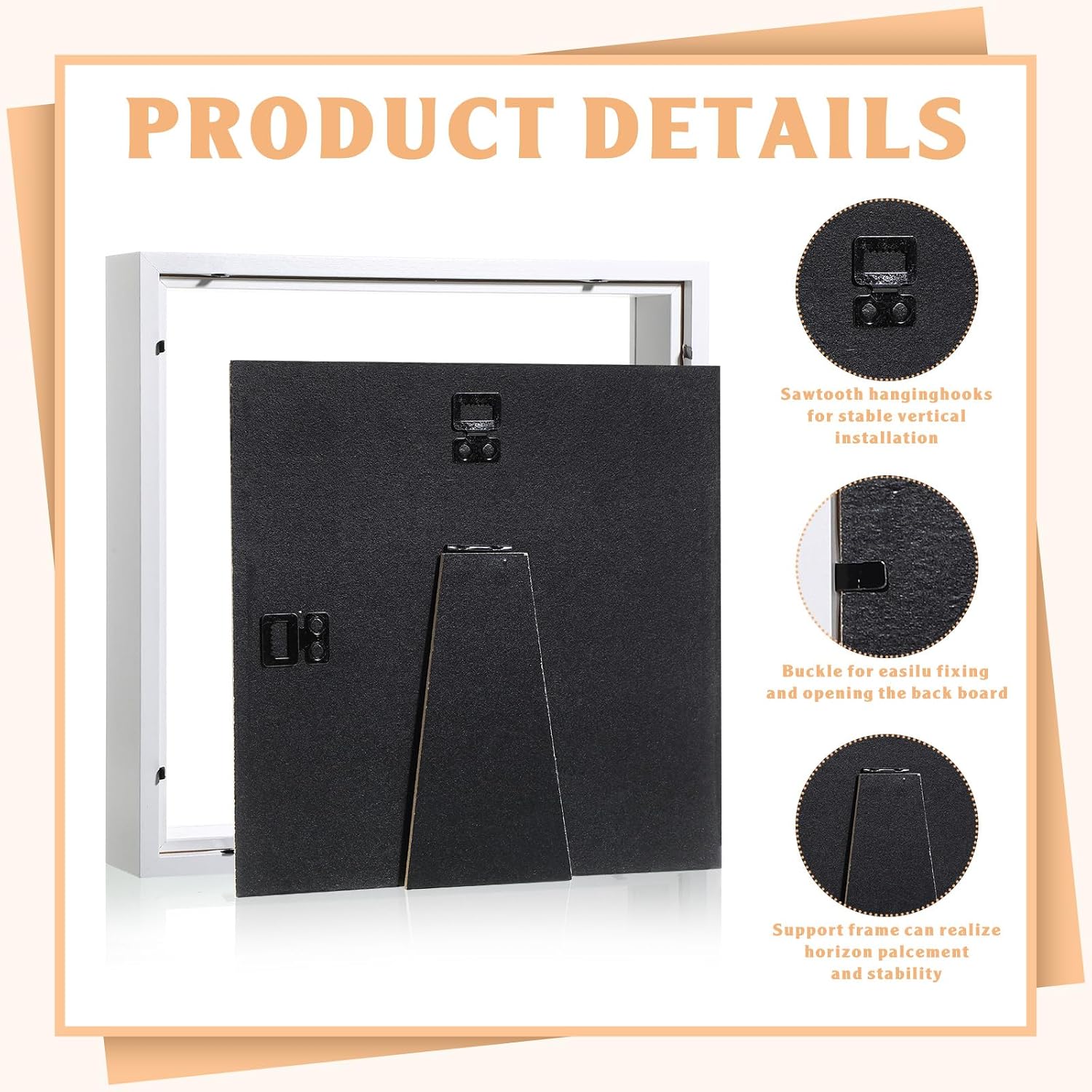 Ripeng 16 Pack 8x8 Inch Shadow Cases Frame Display Box, Deep Picture Frames for Wedding Bouquet, Memorabilia, Teacher