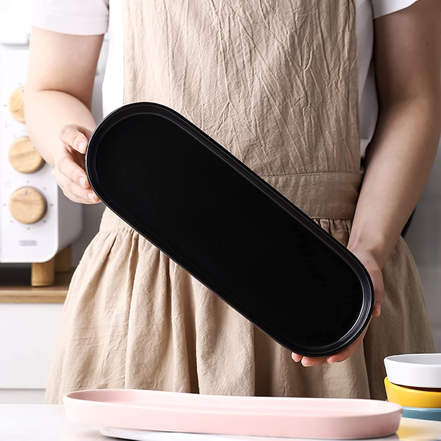 Simple Style Ceramic Sink Tray / Black