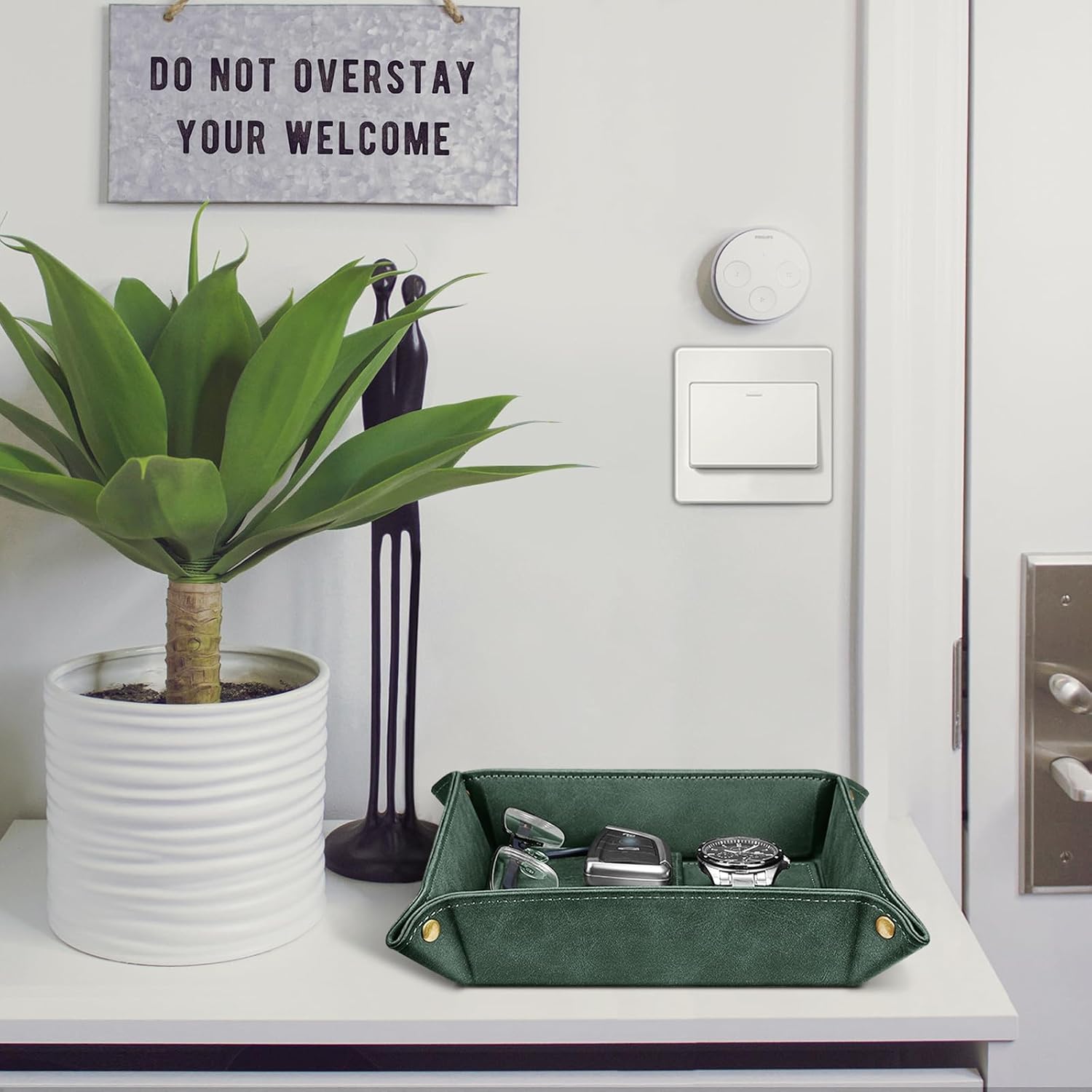 Valet Tray Desktop Storage Organizer / Dark Green