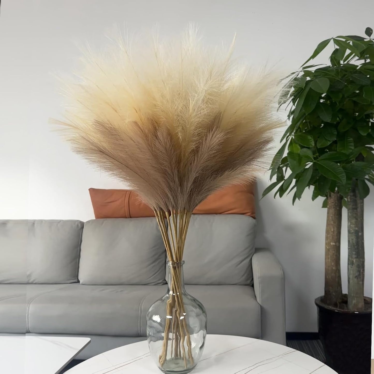 Tall Pampas Grass for Floor Vase / Beige & Coffee & Brown