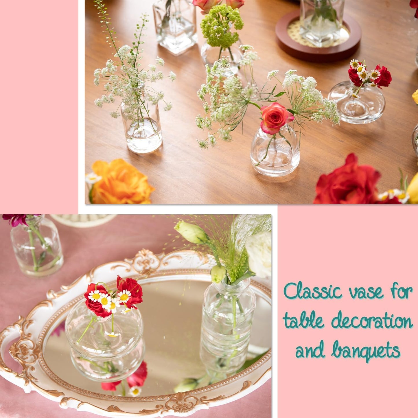 Glass Bud Vase in Bulk / Clear / Set of 24