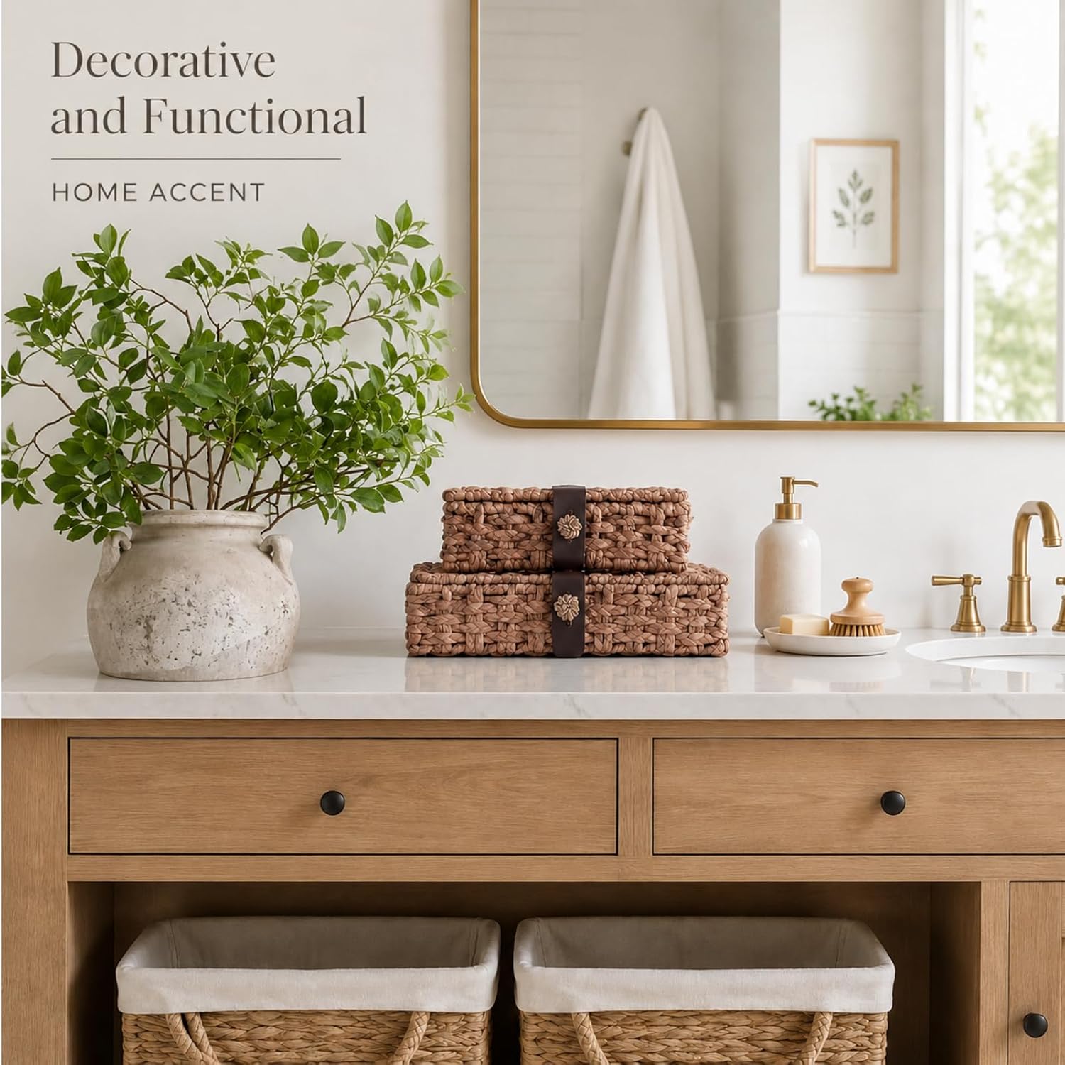 Wicker Storage Baskets / Set of 2