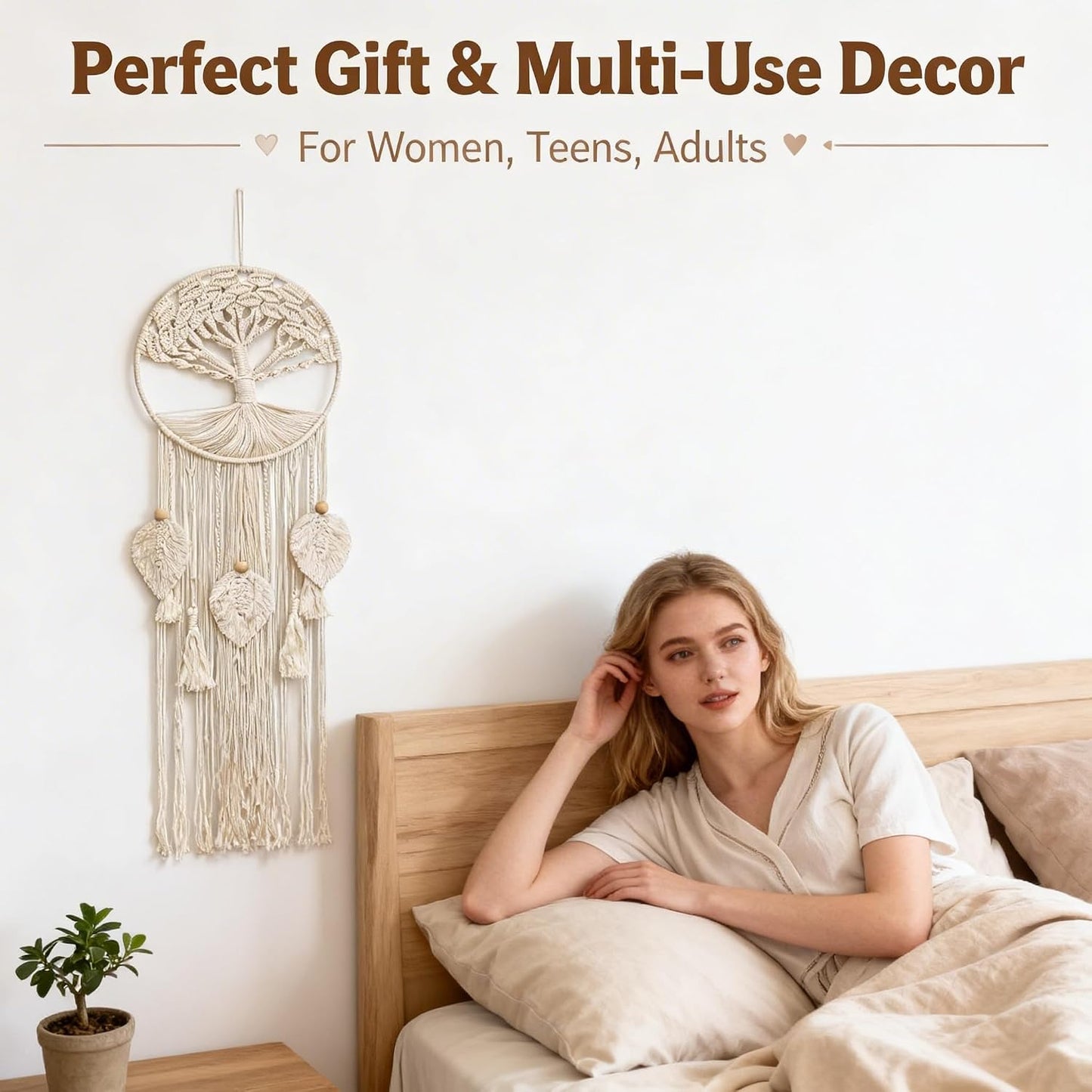 Macrame Wall Hanging Dream Catcher Tree of Life Boho Wall Art / 01-tree of Life