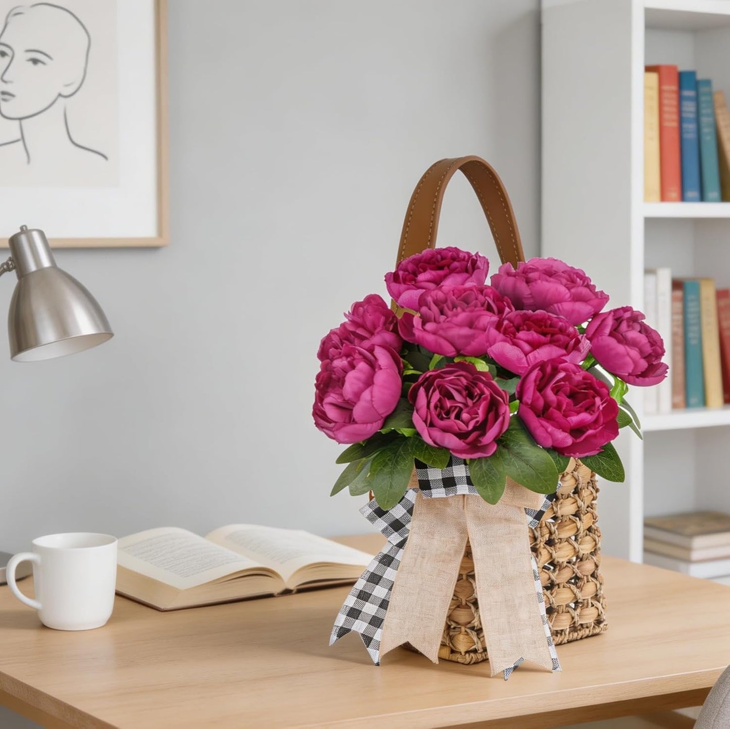 Woven Wall Baskets / Rose Pink / 17 Inch / Set of 10