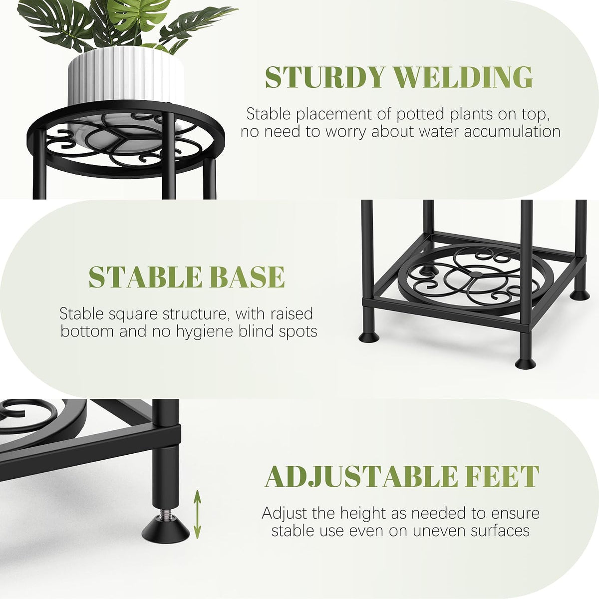 4 Tier Plant Stand Indoor Outdoor, Metal Flower Shelf Display Holder Corner | Multiple Plants Rack Tall Holder, Sturdy