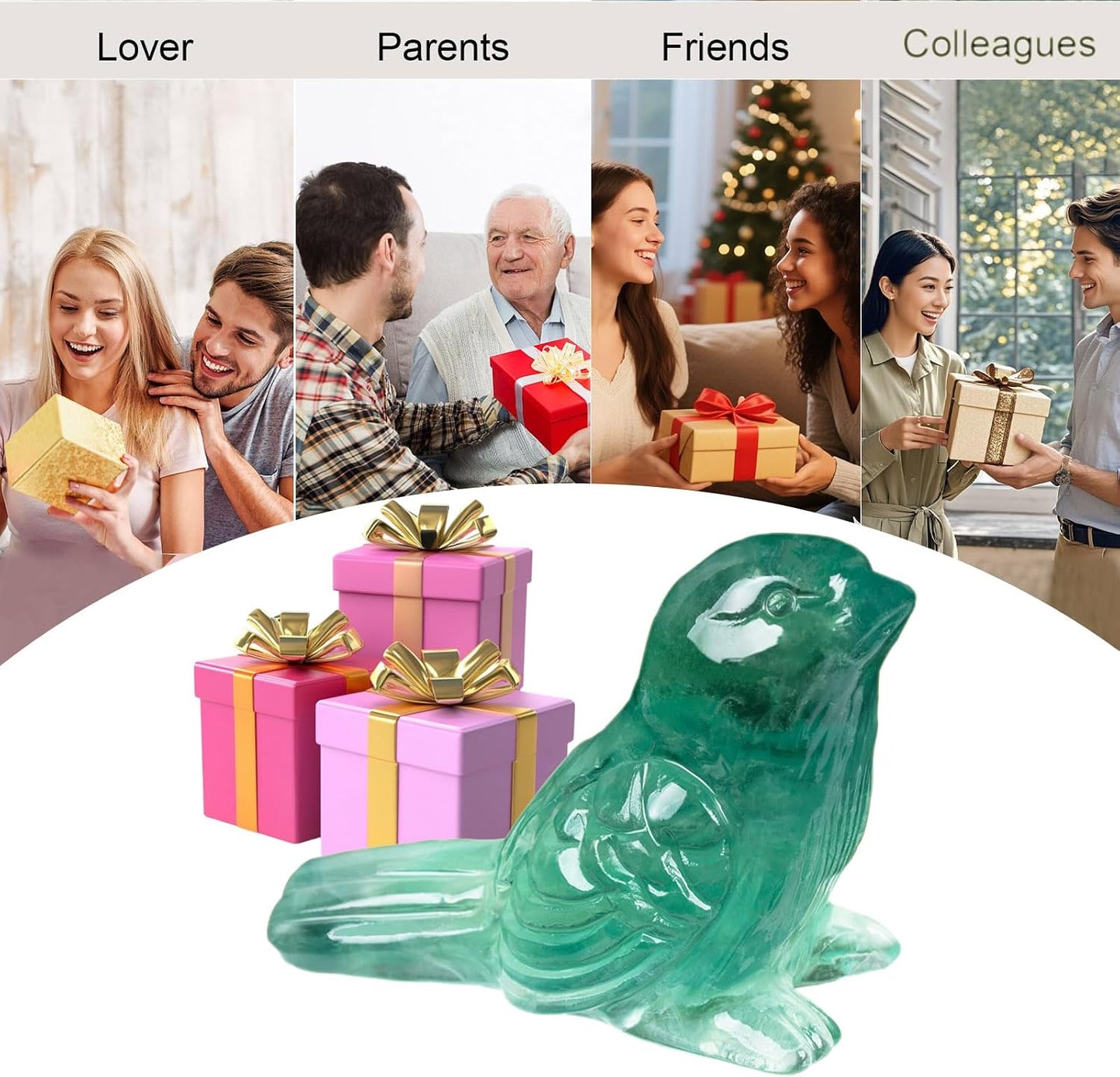 Fluorite Crystal Bird Carving Hand Carved Gemstone Bird Figurine Polished / Fluorite Bird / 2.4 Inch