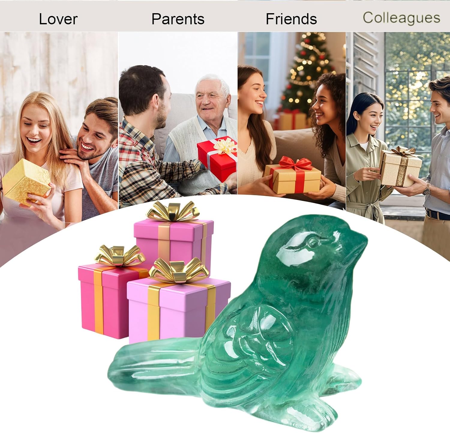 Fluorite Crystal Bird Carving Hand Carved Gemstone Bird Figurine Polished / Fluorite Bird / 2.4 Inch
