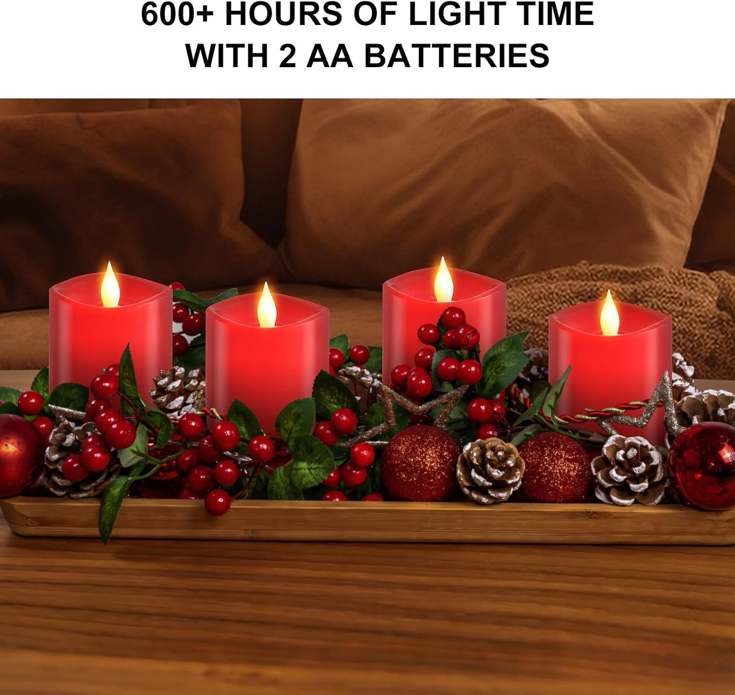3x3 Flickering Flameless Candles Set of 3, LED Battery Candles,with Timer, 3 inch Flameless Candles with Remote, for