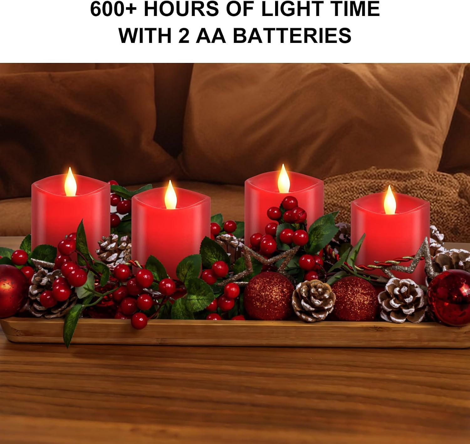 3x3 Flickering Flameless Candles Set of 3, LED Battery Candles,with Timer, 3 inch Flameless Candles with Remote, for